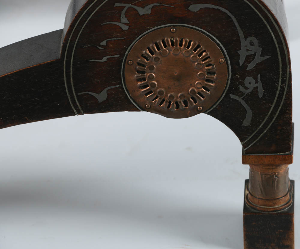 Carlo Bugatti Inlaid Walnut Chair with Vellum Covered Seat