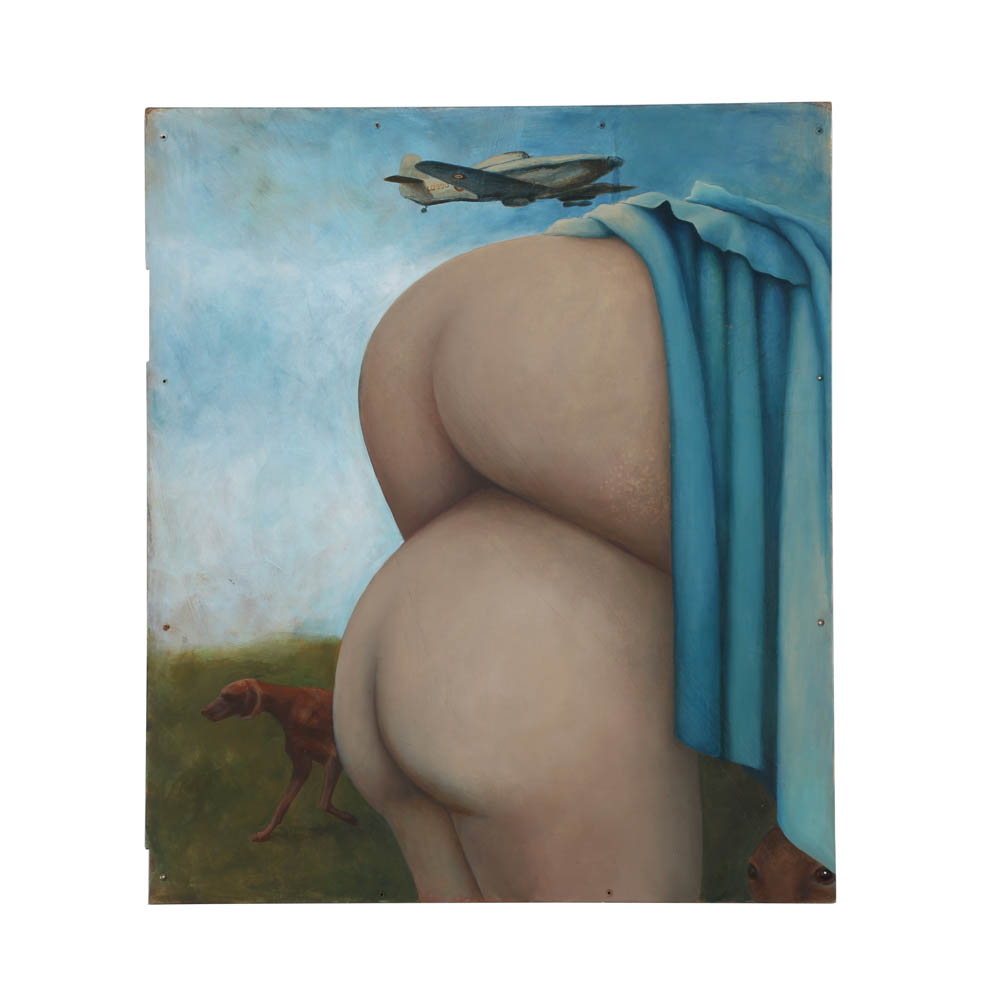 Sandra Cohen Oil Painting on Wood Board Surrealist Composition