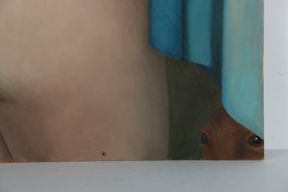 Sandra Cohen Oil Painting on Wood Board Surrealist Composition