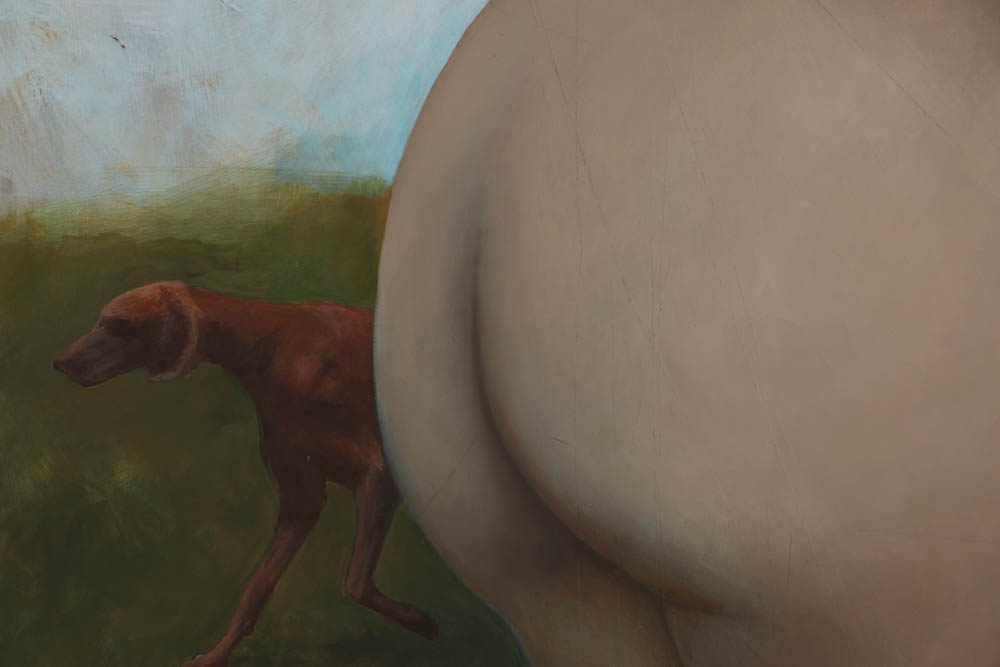 Sandra Cohen Oil Painting on Wood Board Surrealist Composition