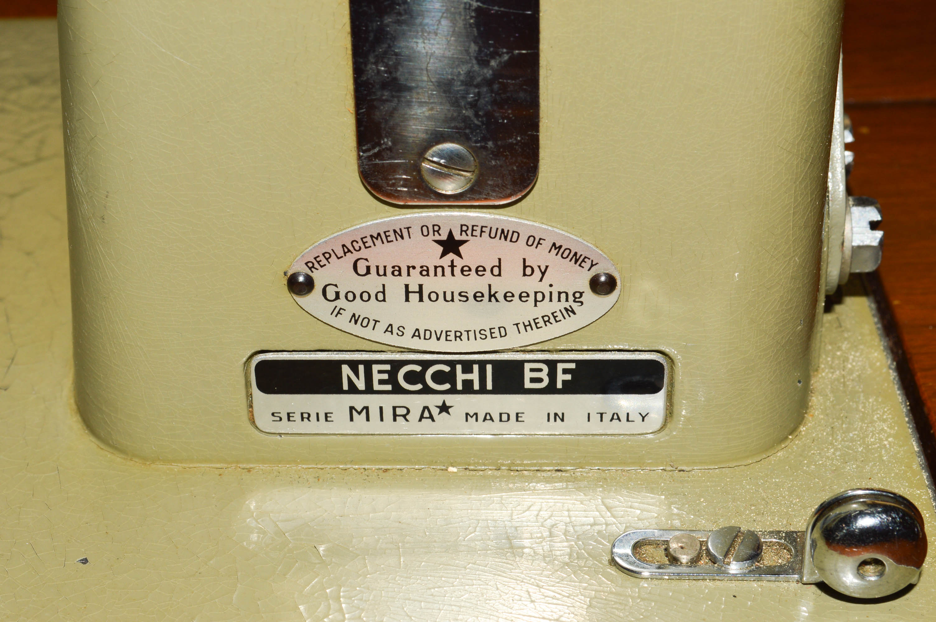 Vintage Necchi BF Mira Sewing Machine With Cabinet