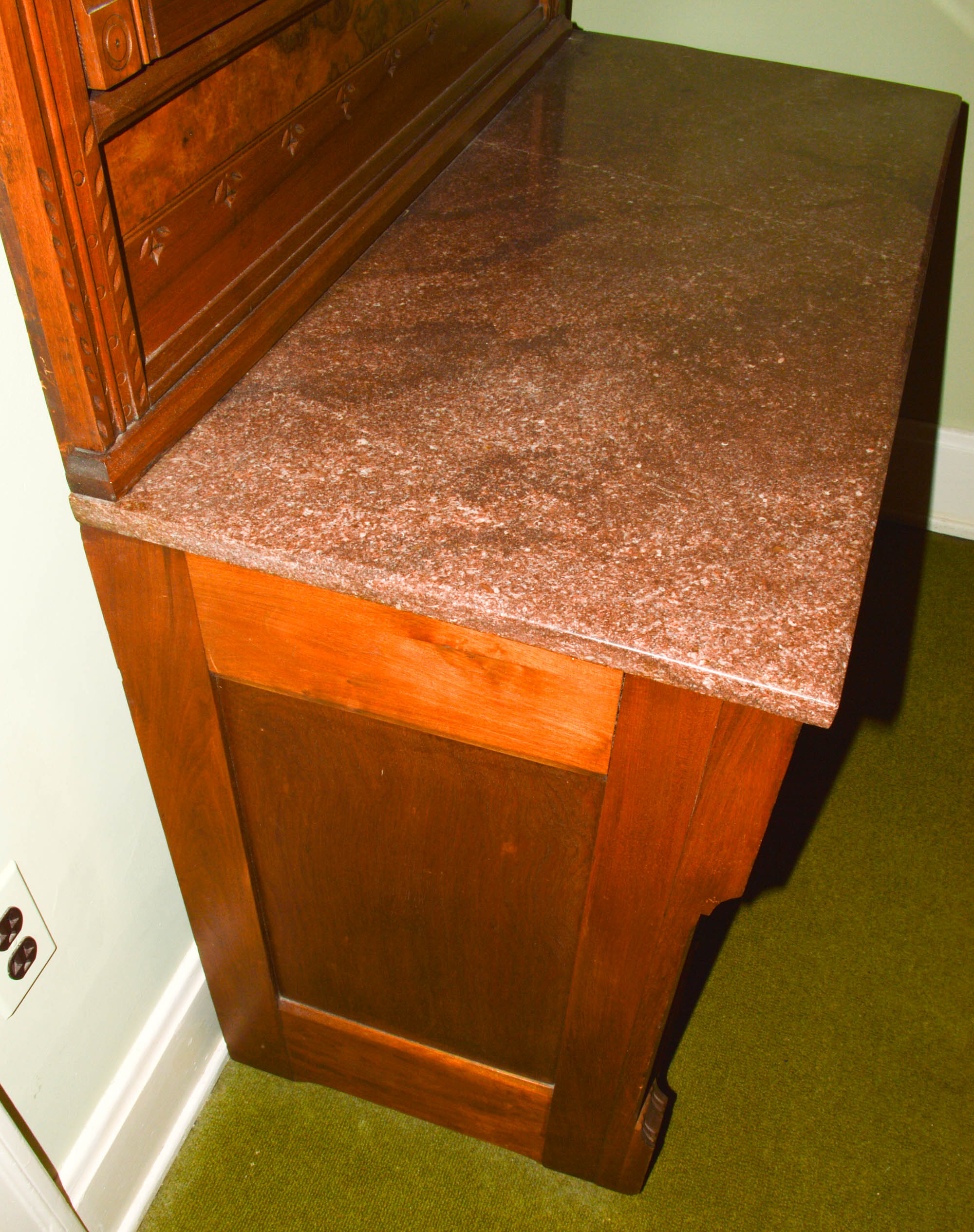 Eastlake Marble Topped Mirrored Dresser