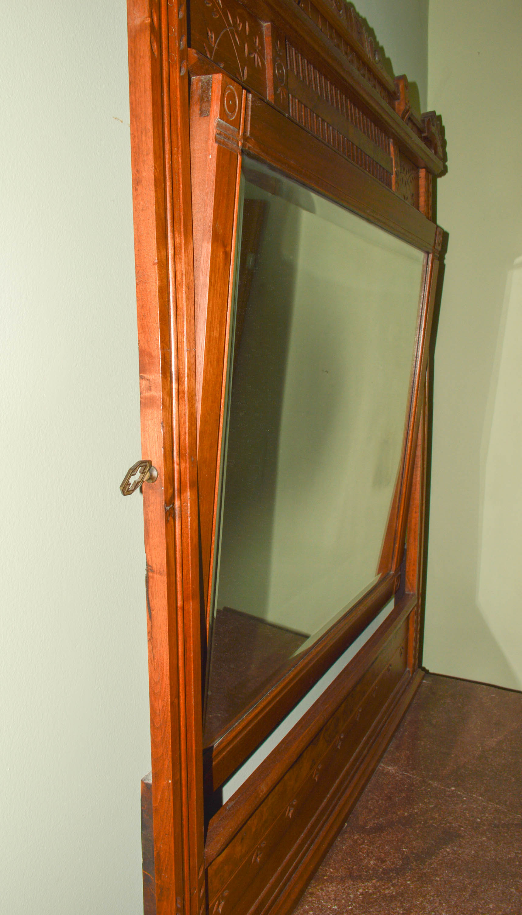 Eastlake Marble Topped Mirrored Dresser