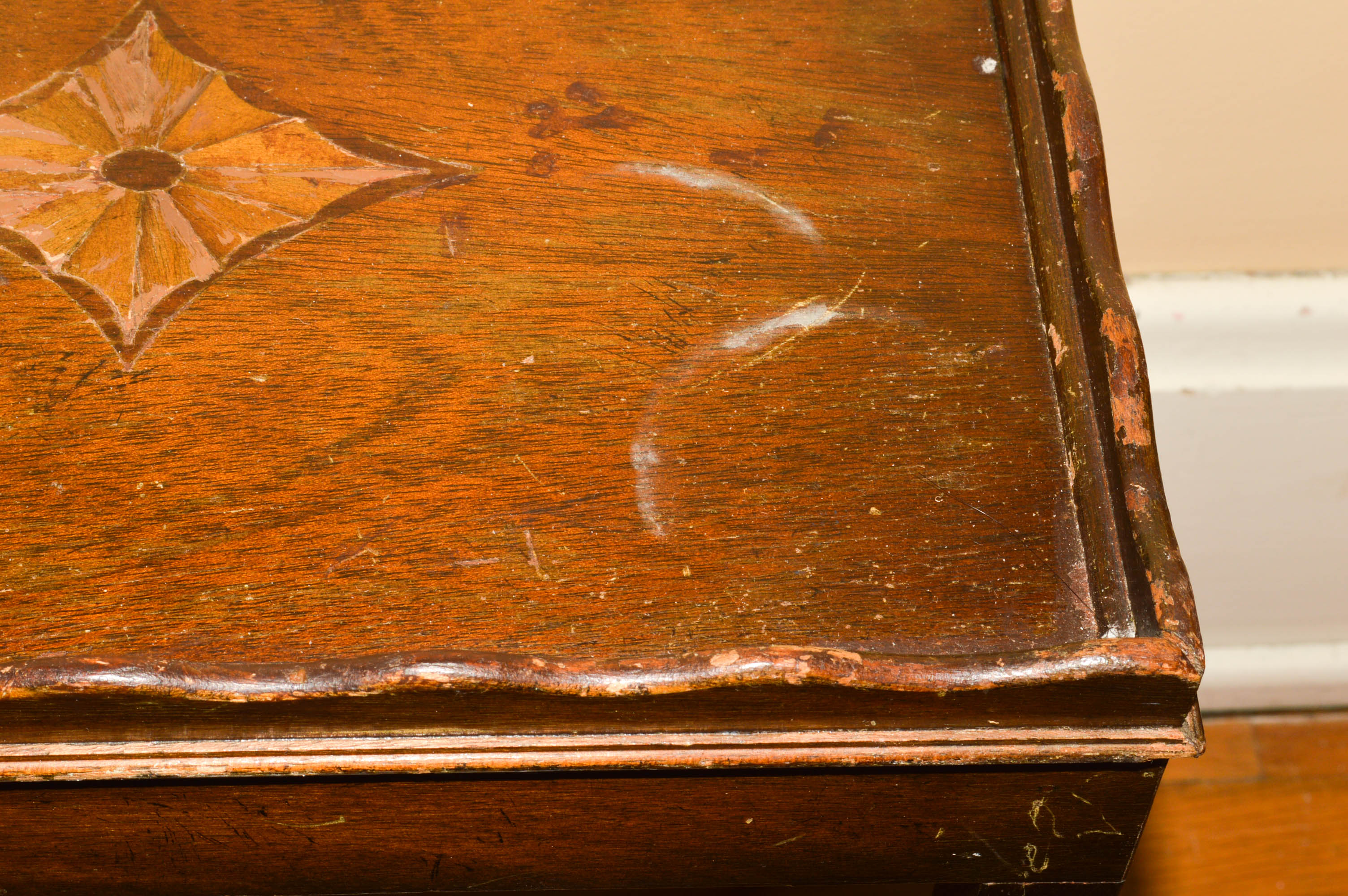 Wooden Side Tables, Mirrors, Framed Needlework, and Woven Stool