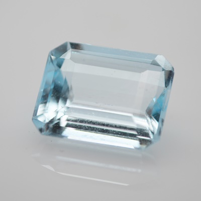 Loose 7.39 CT Natural Emerald Cut Sky Blue Topaz Gemstone