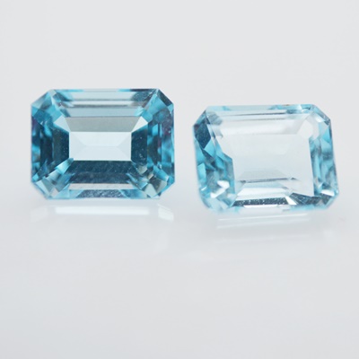 Two Loose 6.96 CTW Natural Sky Blue Topaz Gemstones