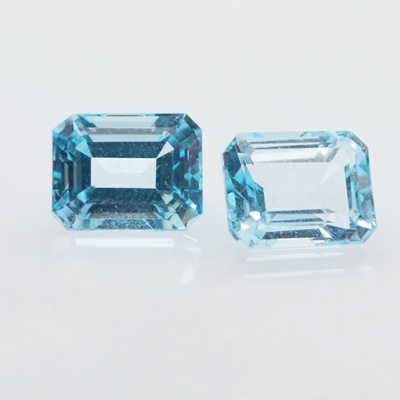 Two Loose 6.96 CTW Natural Sky Blue Topaz Gemstones