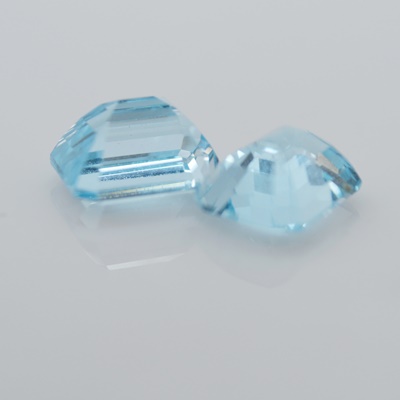 Two Loose 6.96 CTW Natural Sky Blue Topaz Gemstones