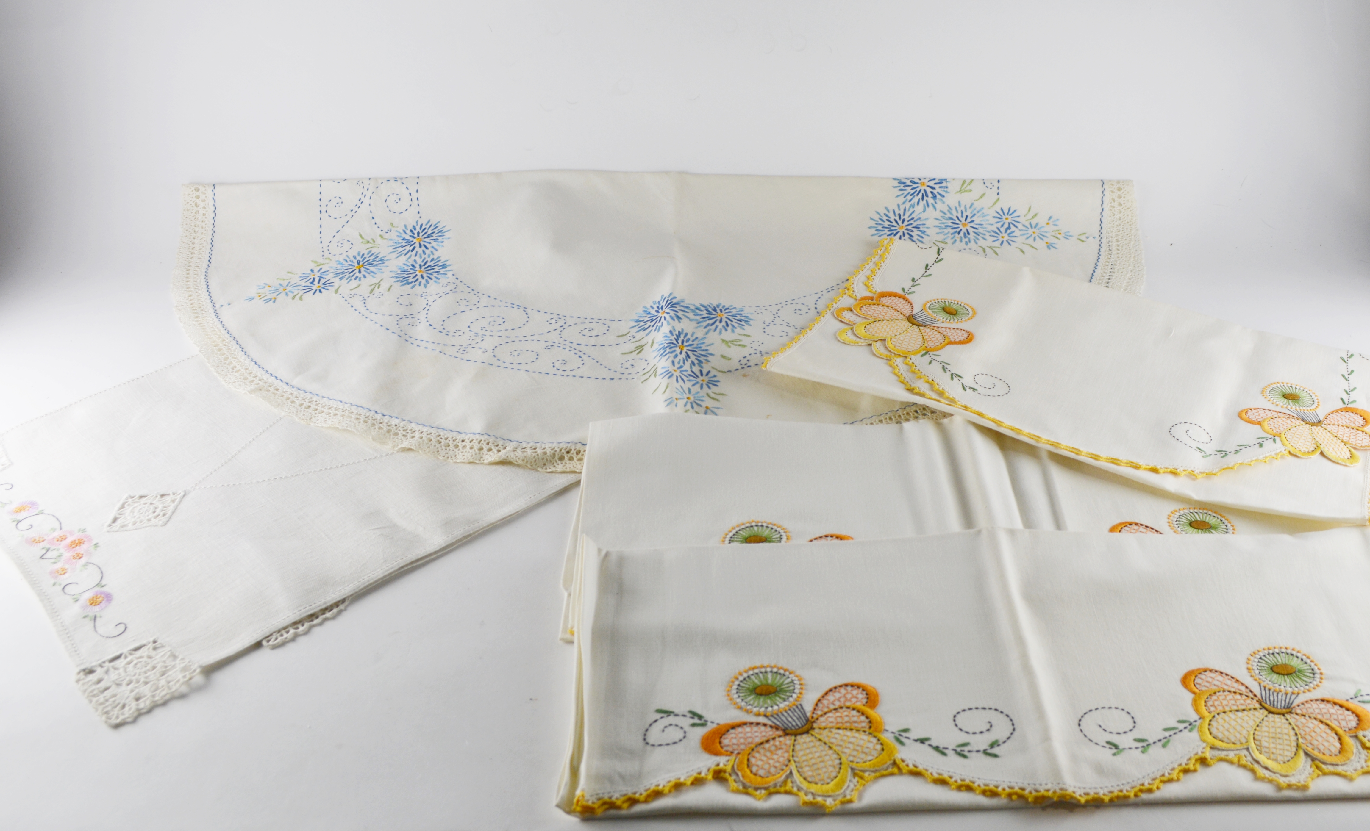 Vintage Hand Embroidered Linens