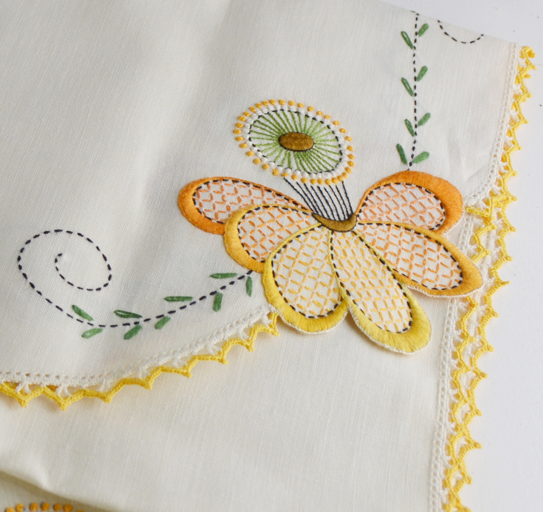 Vintage Hand Embroidered Linens