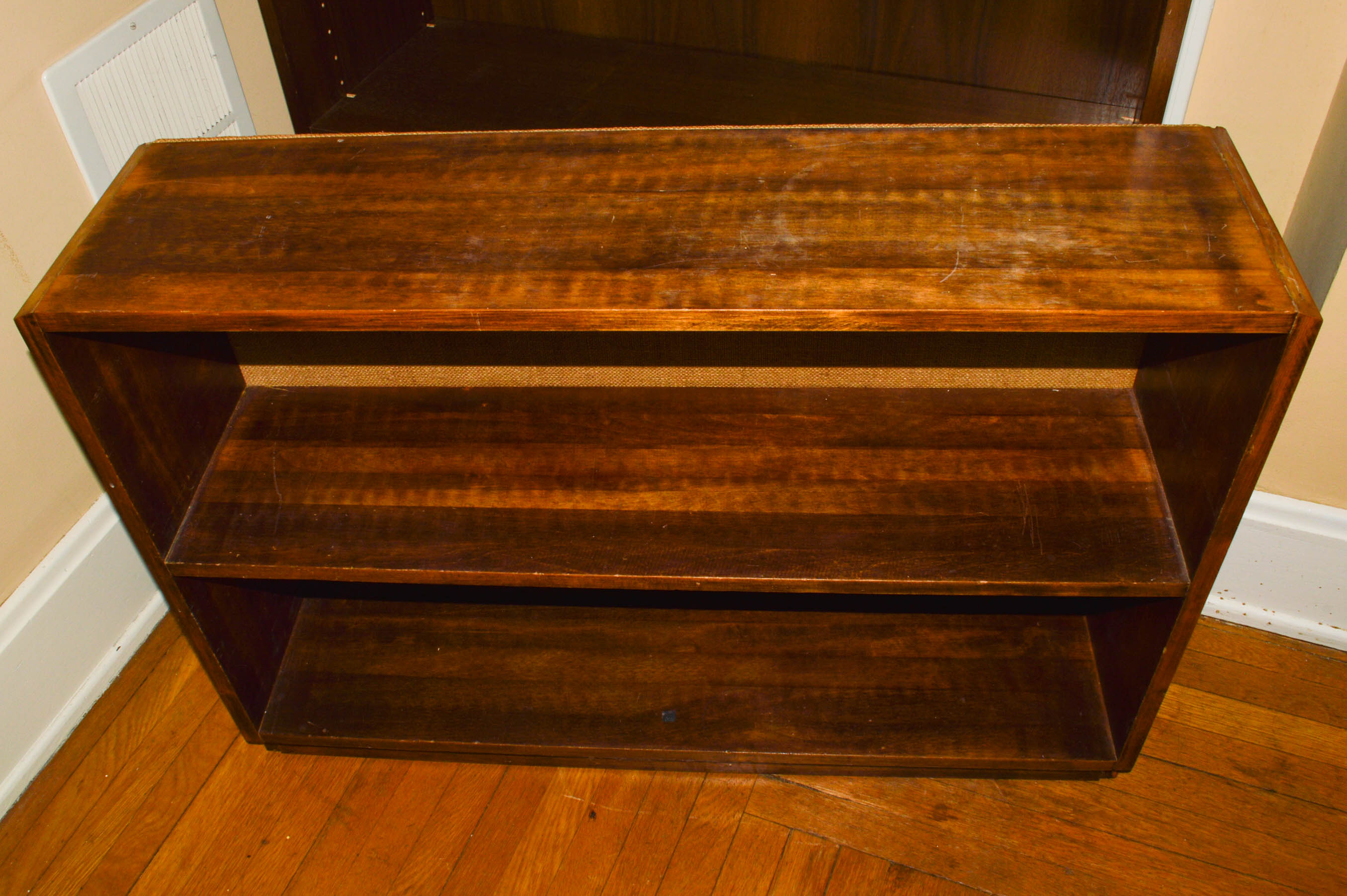 Two Bookcases With Set of Folding Tables