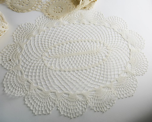 Vintage Hand Crocheted Table Linens