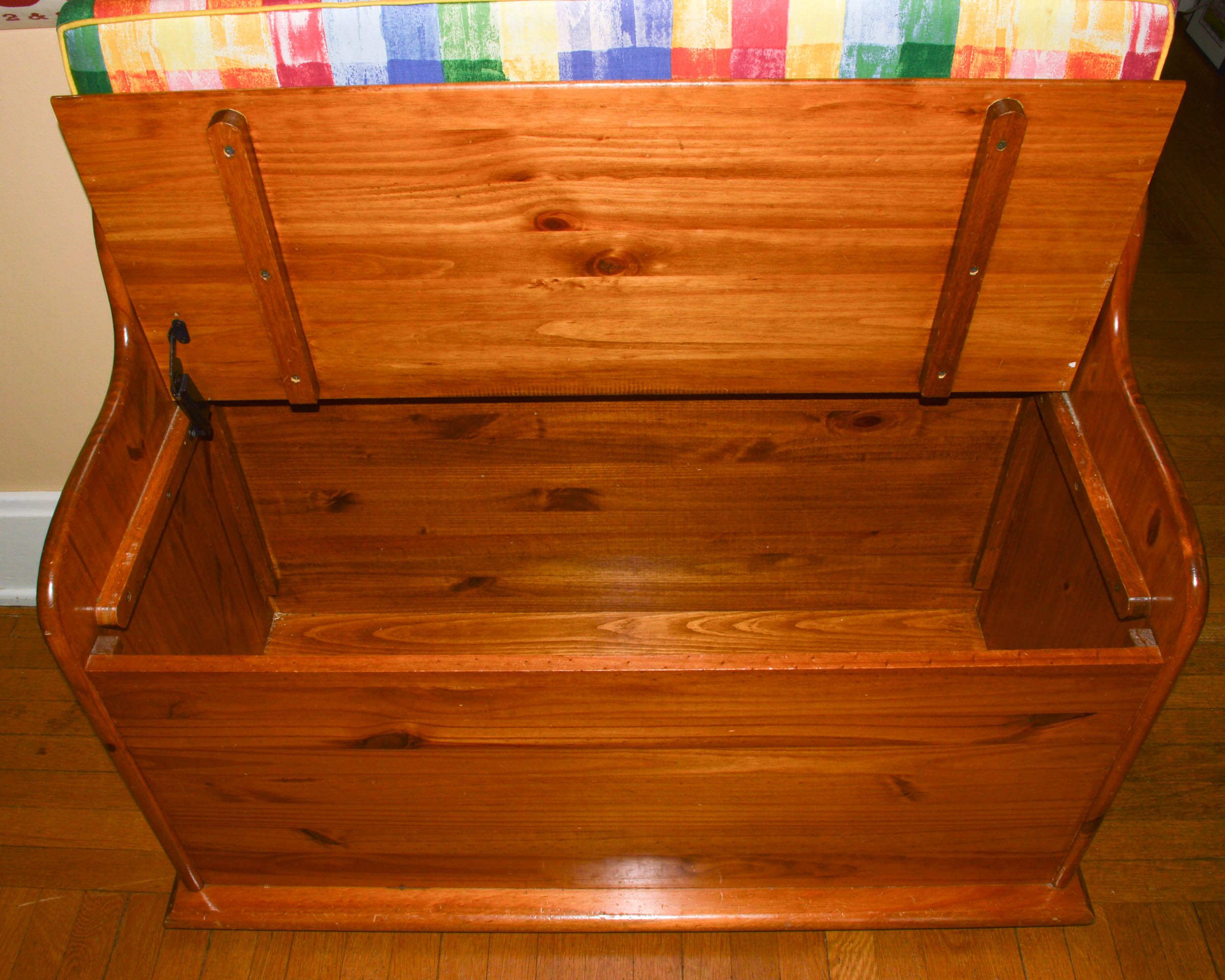 Pine Toy Chest, Slate Chalkboard, and Small Step Stool