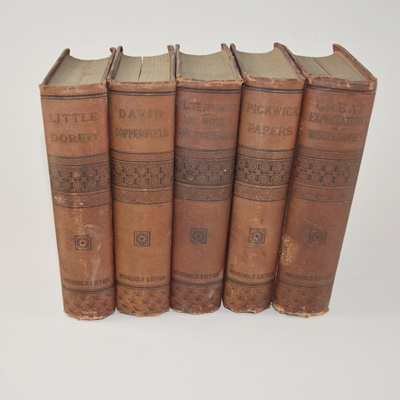 Antique "Charles Dickens' Complete Works" Household Edition Hardcover Book Collection