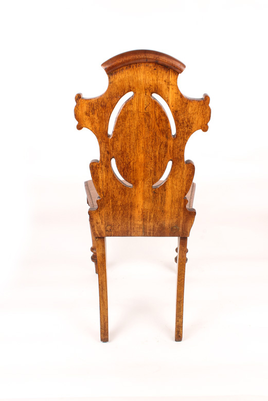 Antique 19th Century Carved Oak Hall Chair