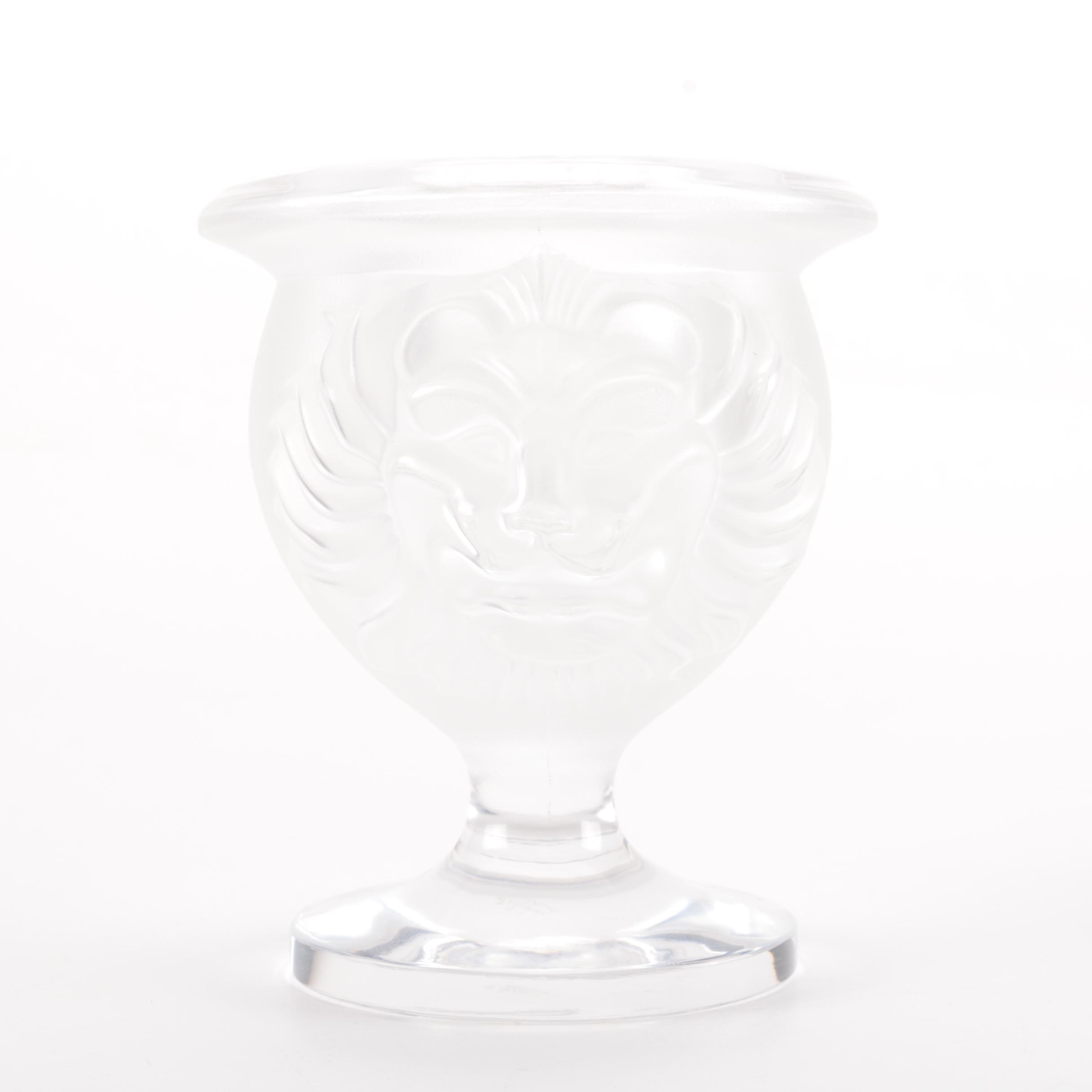 Lalique Lion Head "Tete de Lion" Crystal Cigarette Holder