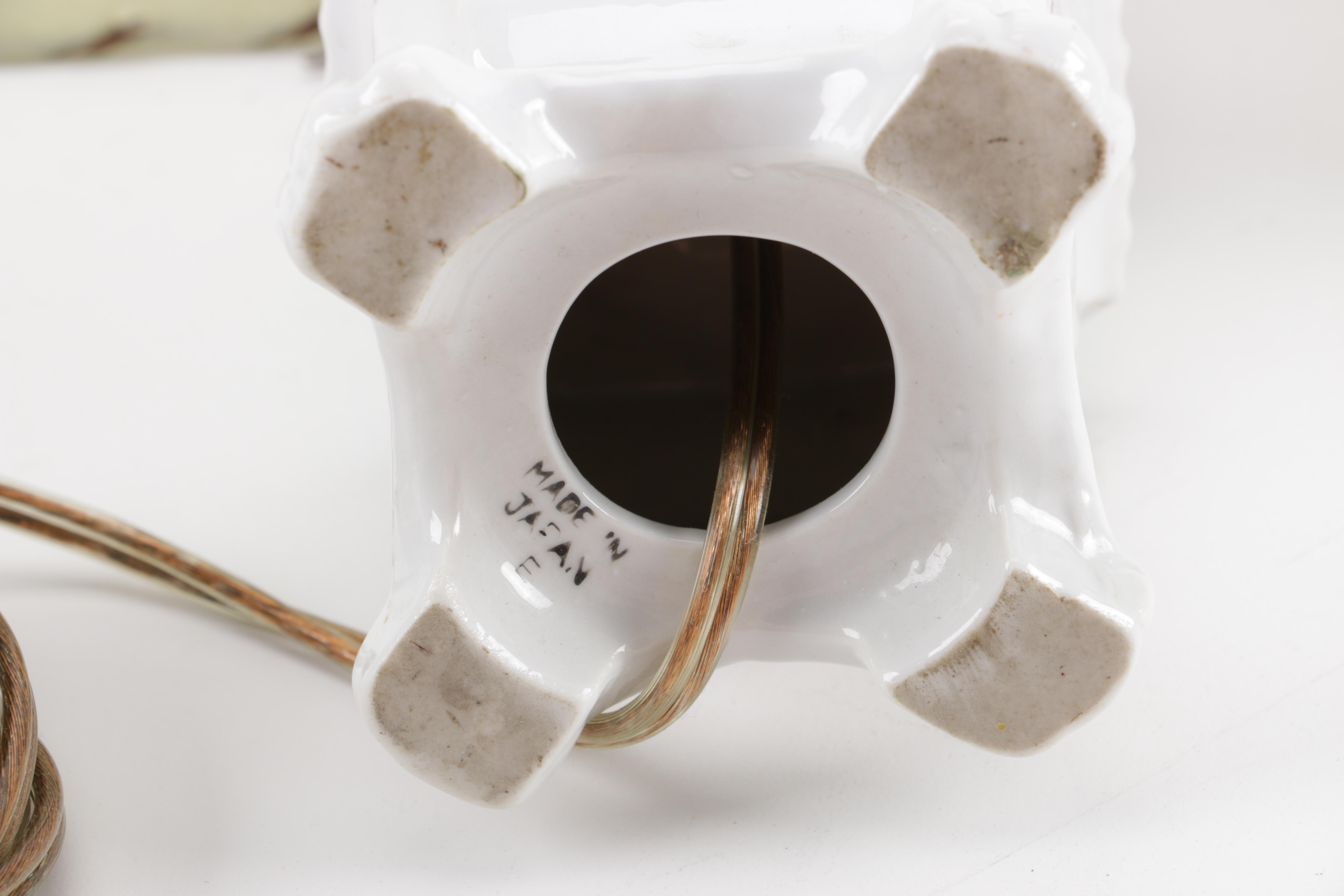 Ceramic Floral Sculpture Lamps With Shades