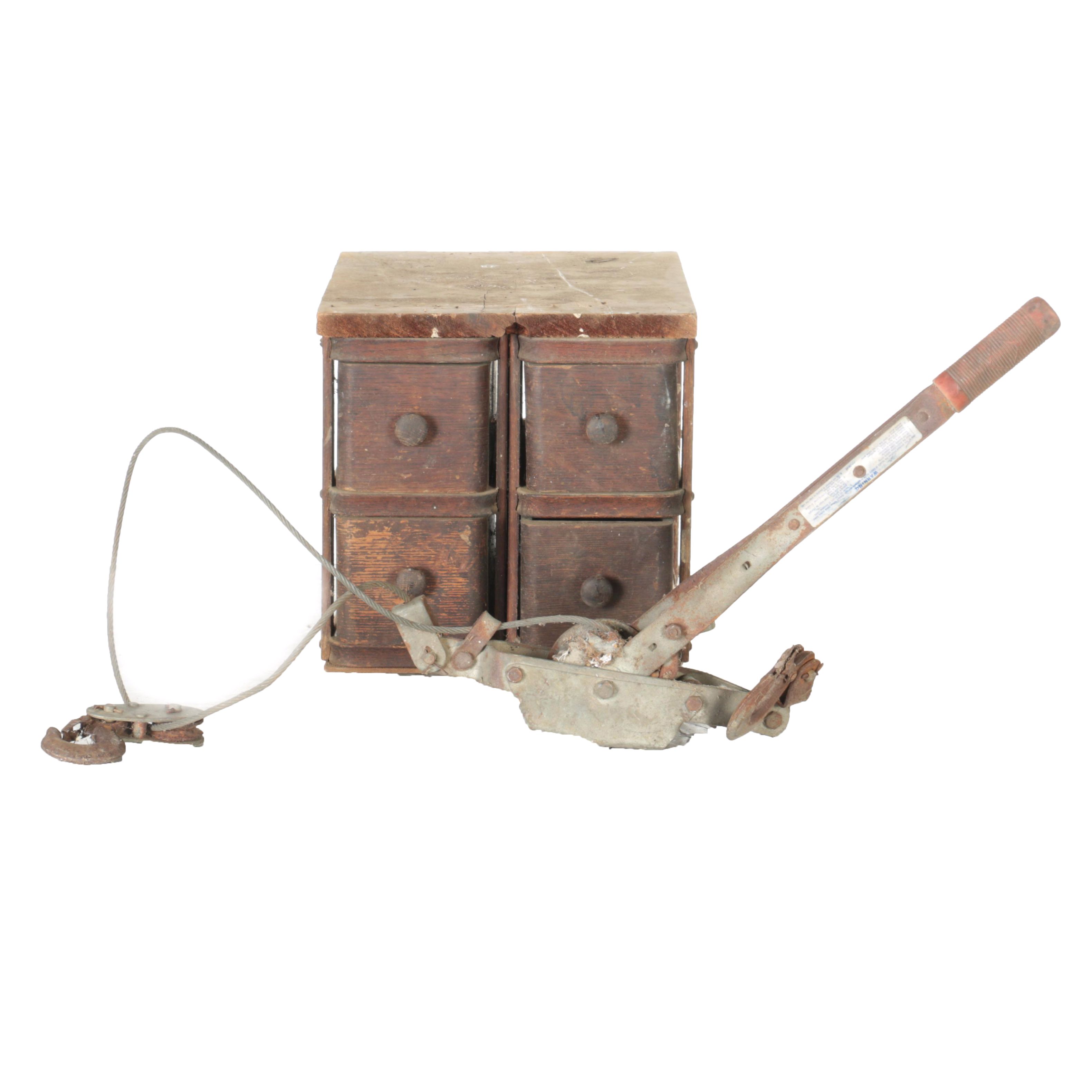 Oak Four-Drawer Chest With Cable Driven Tie-Down