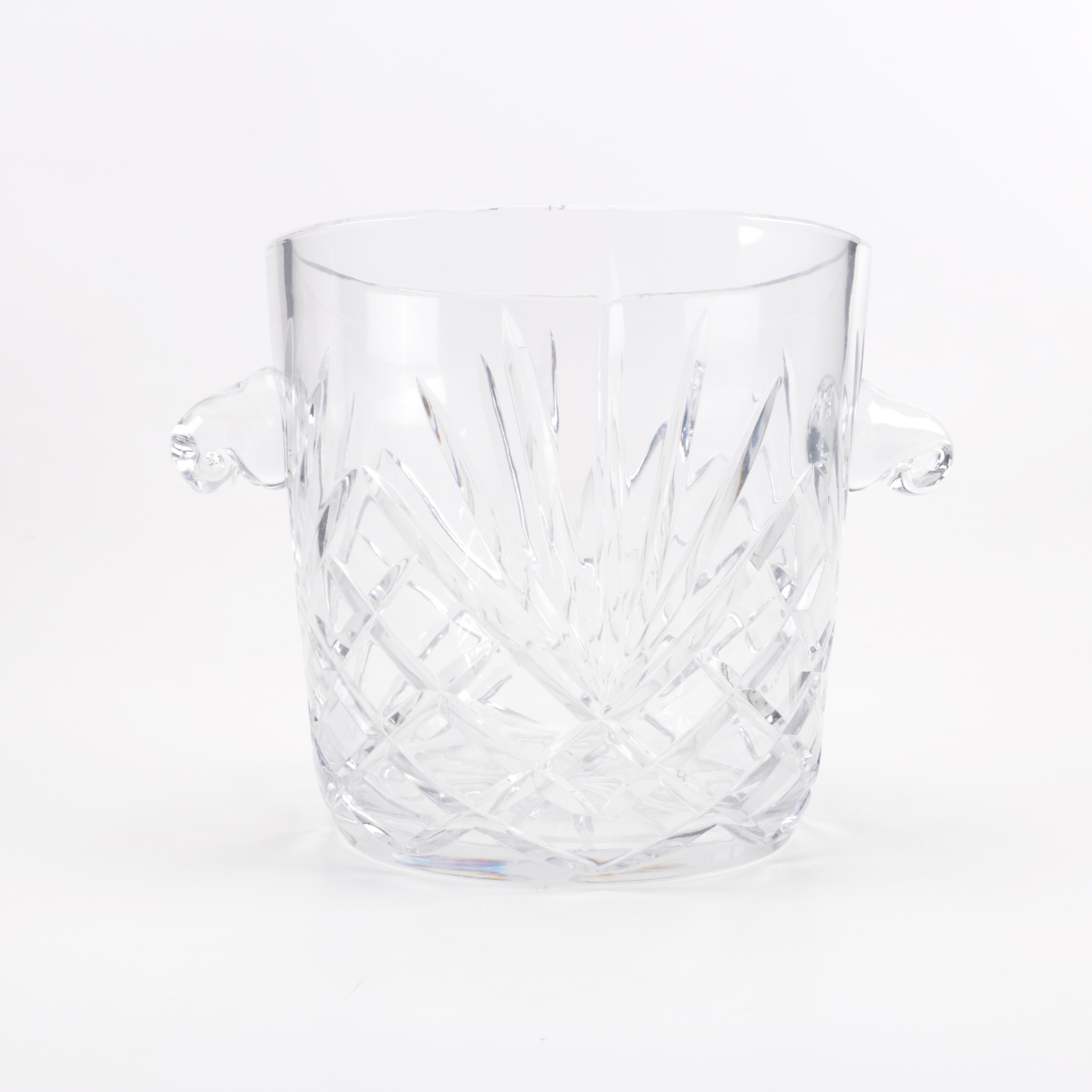 Handled Glass Ice Bucket