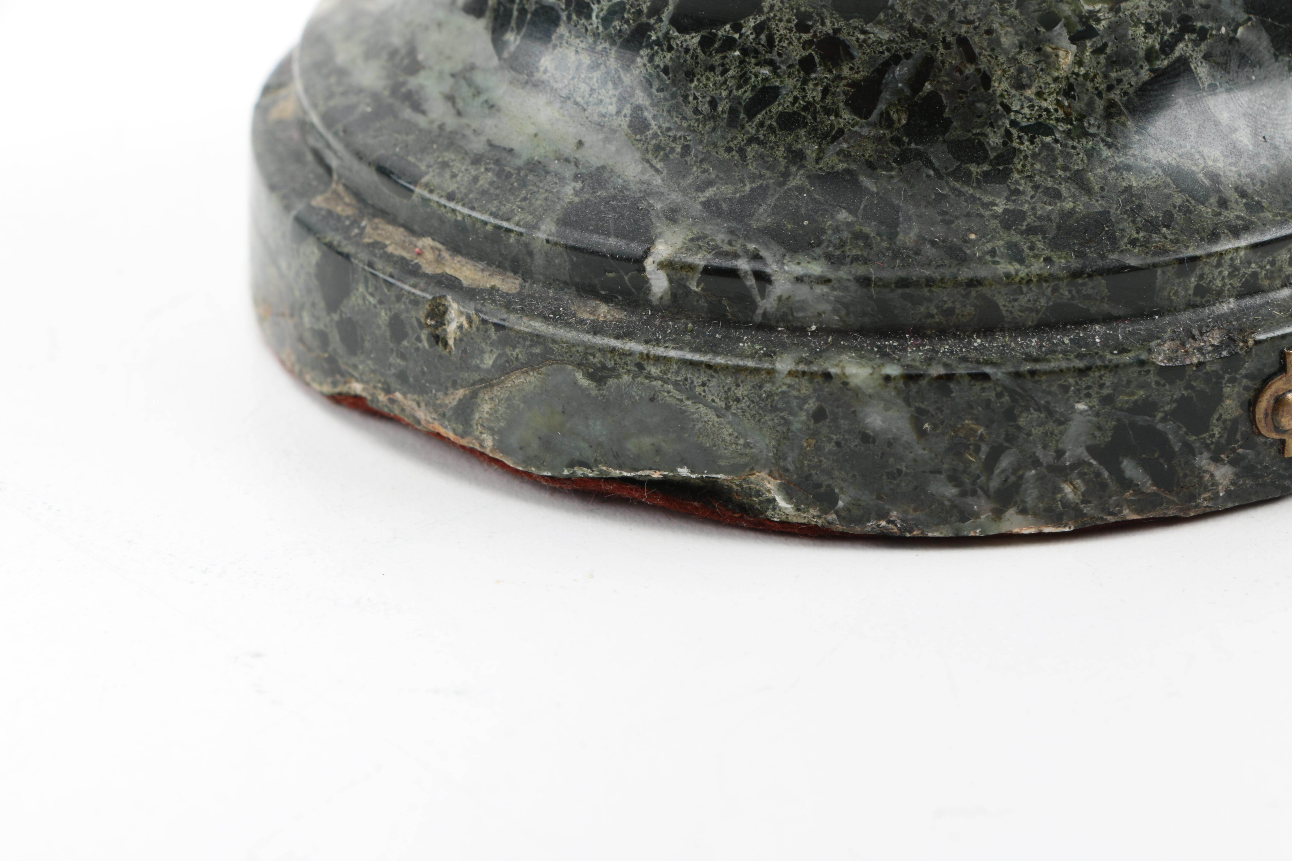 After Auguste Moreau Antique Metal and Marble Sculpture "Amour en Voyage"