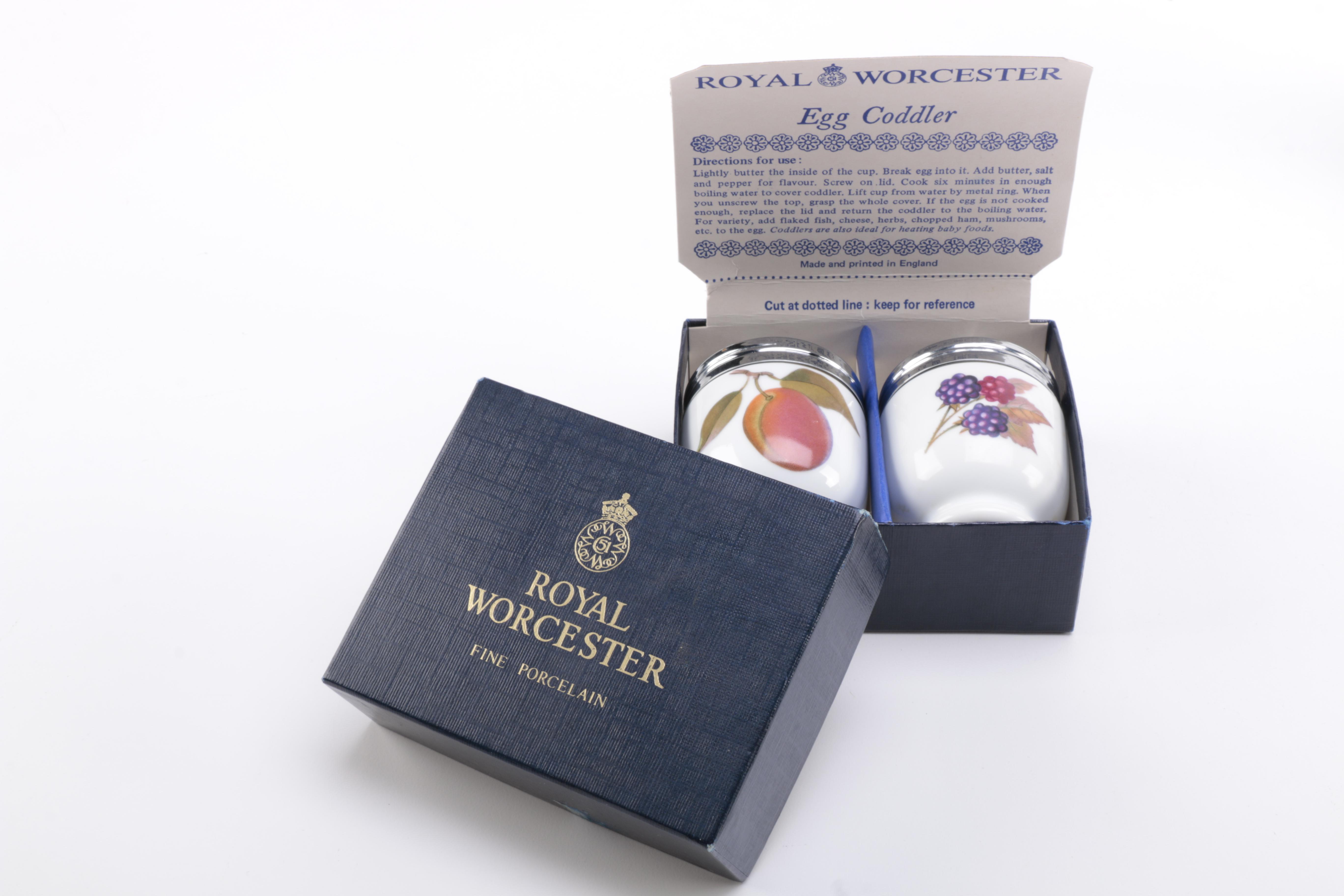 Royal Worcester "Evesham" Egg Coddlers and Ramekins
