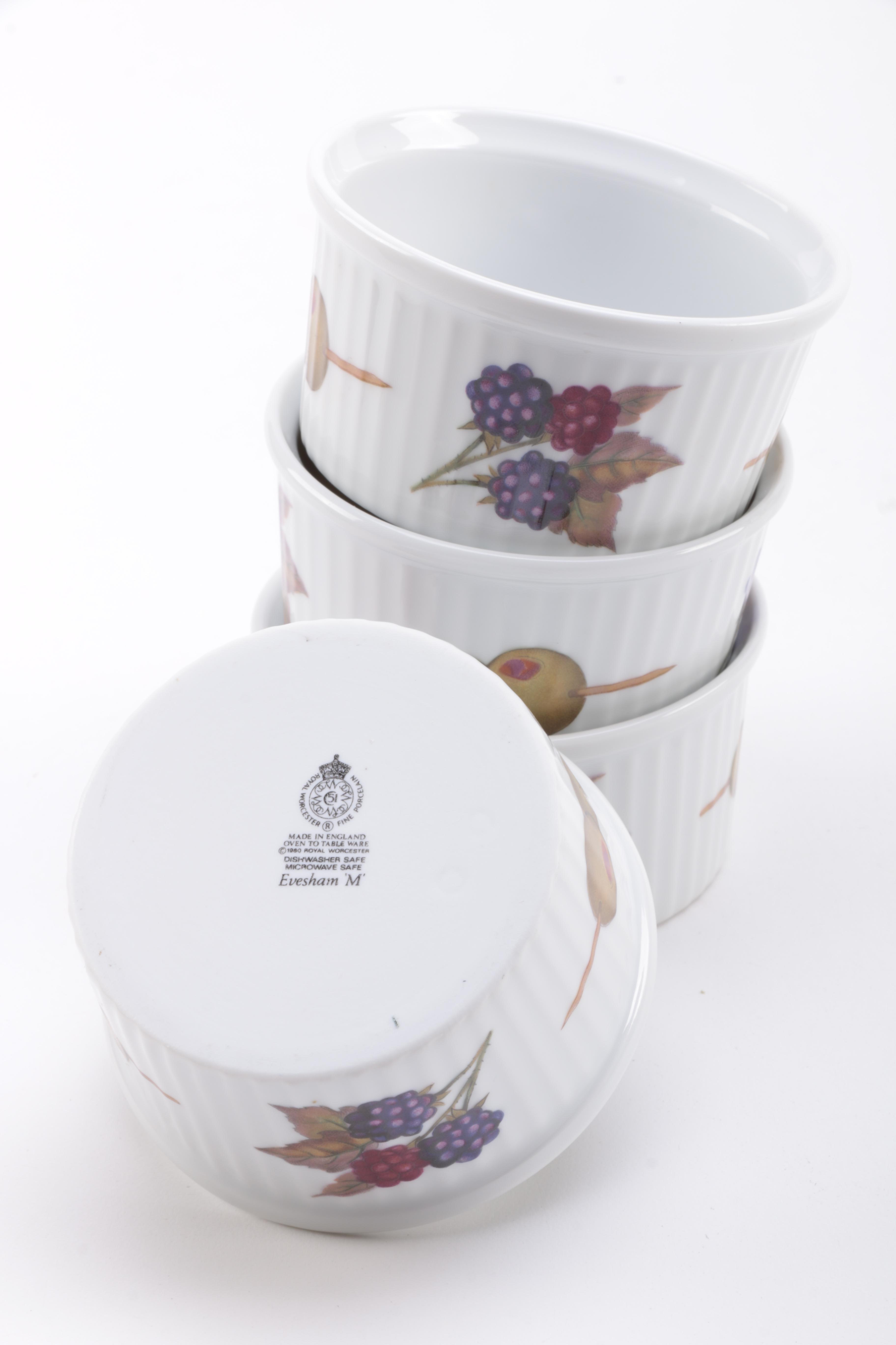 Royal Worcester "Evesham" Egg Coddlers and Ramekins