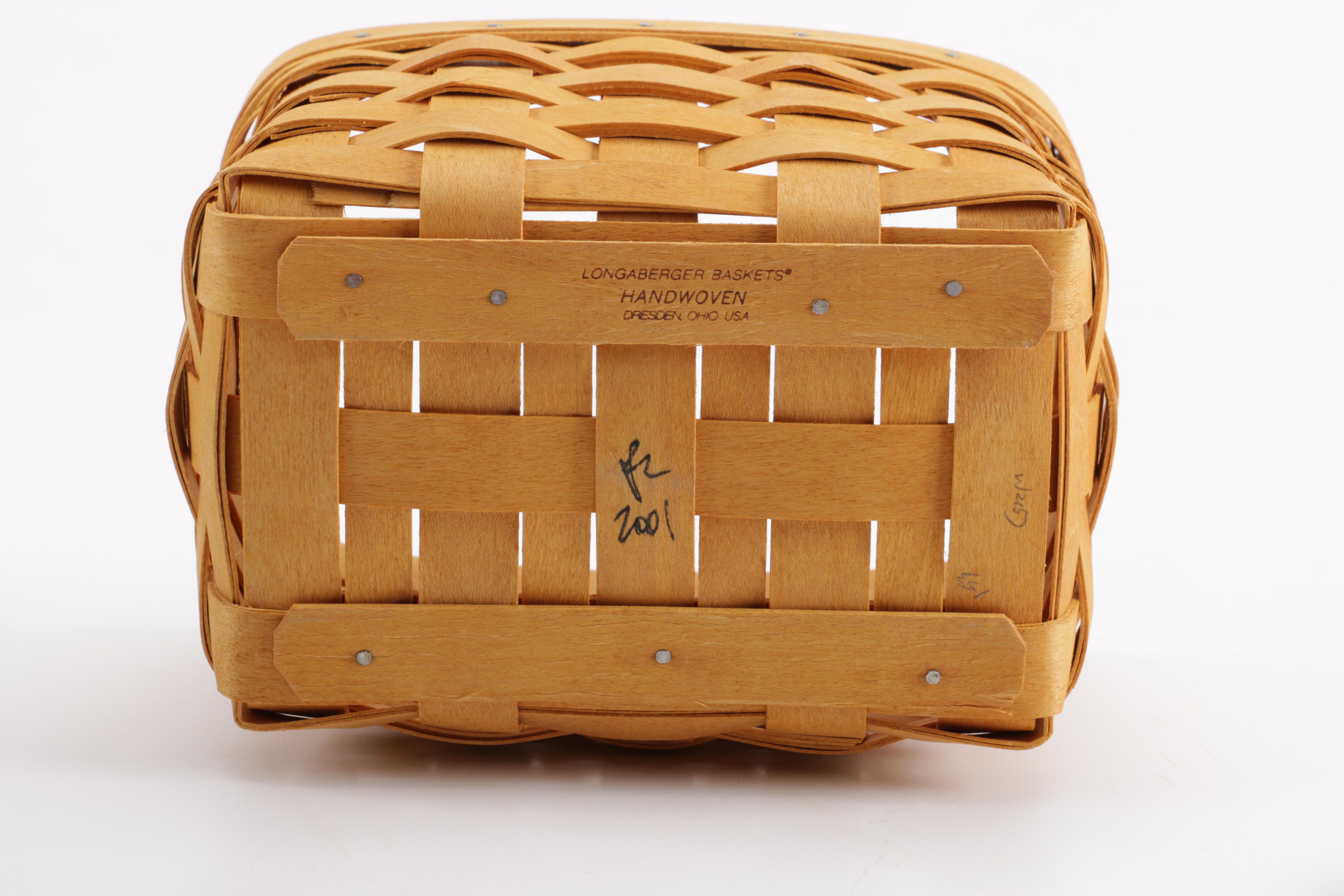 Longaberger Ceramic Vase and Basket