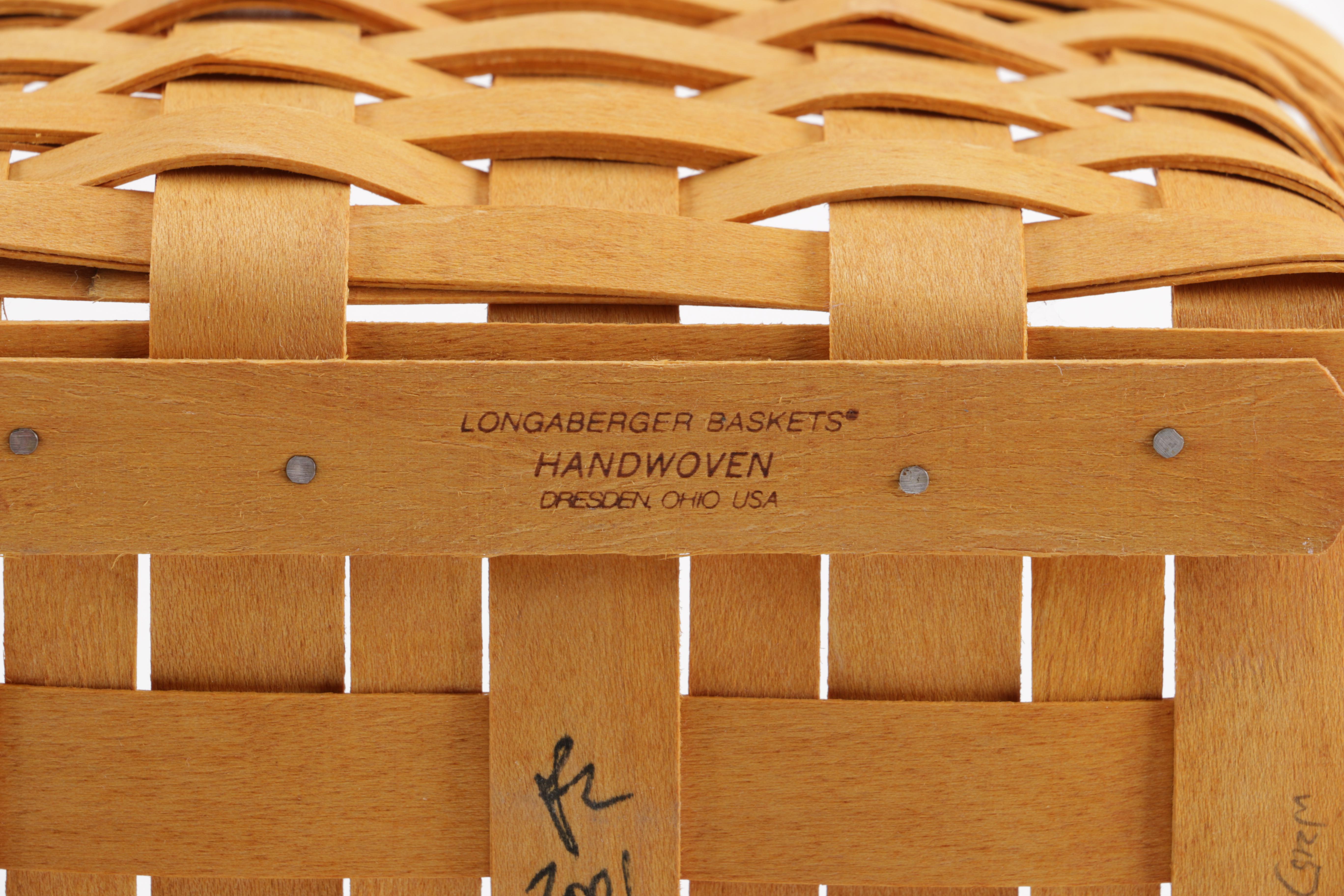 Longaberger Ceramic Vase and Basket
