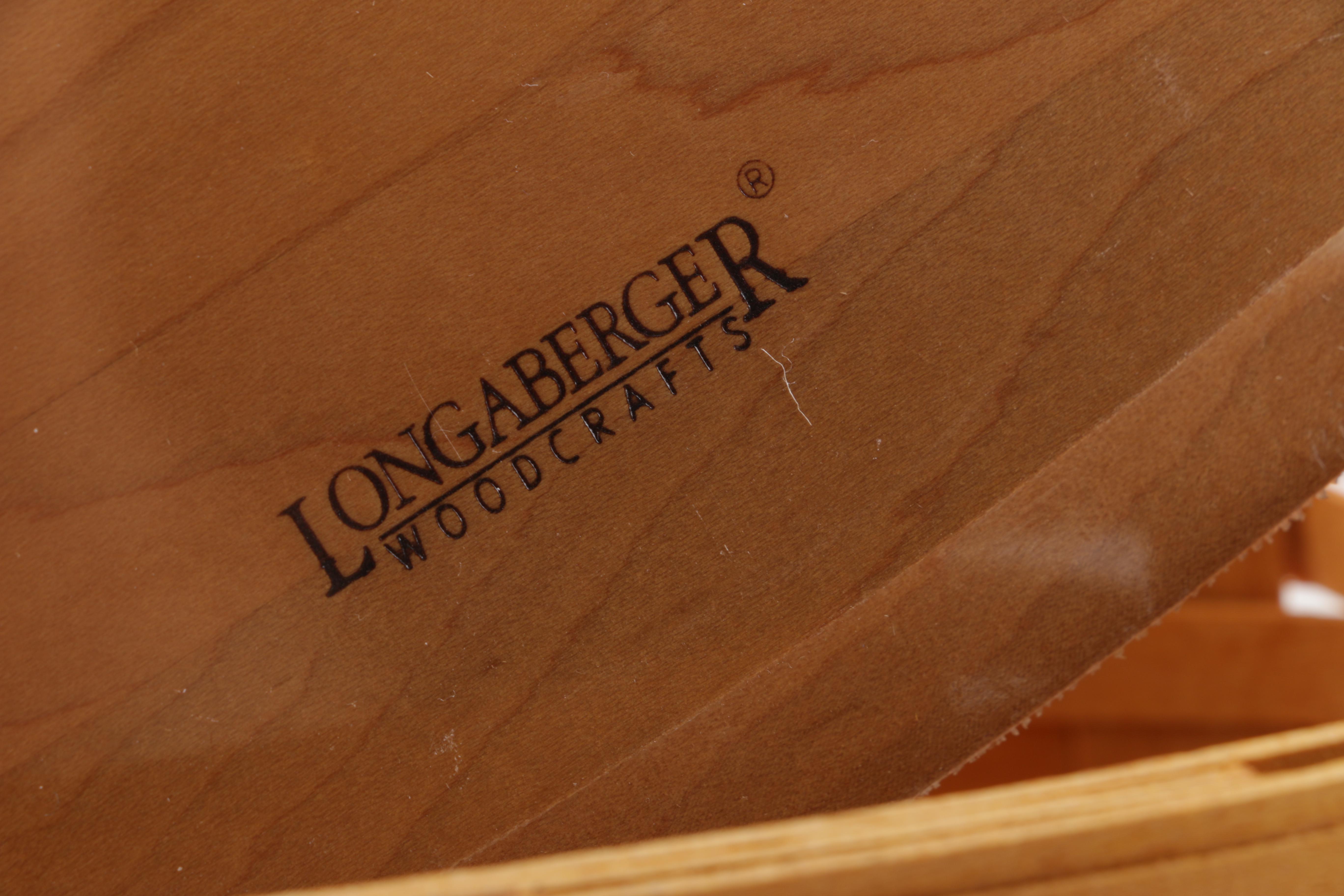 Longaberger Ceramic Vase and Basket