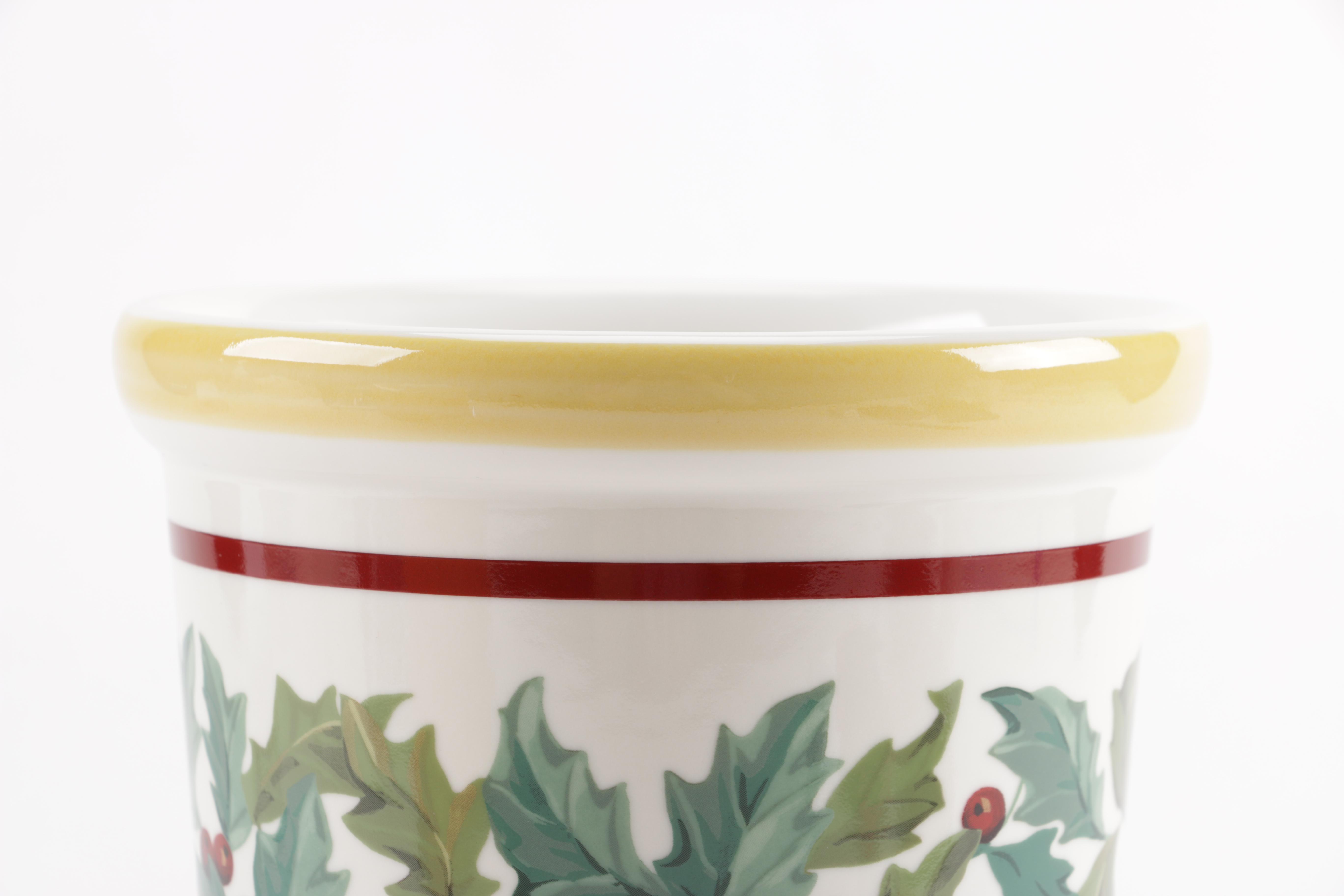 Longaberger Ceramic Vase and Basket