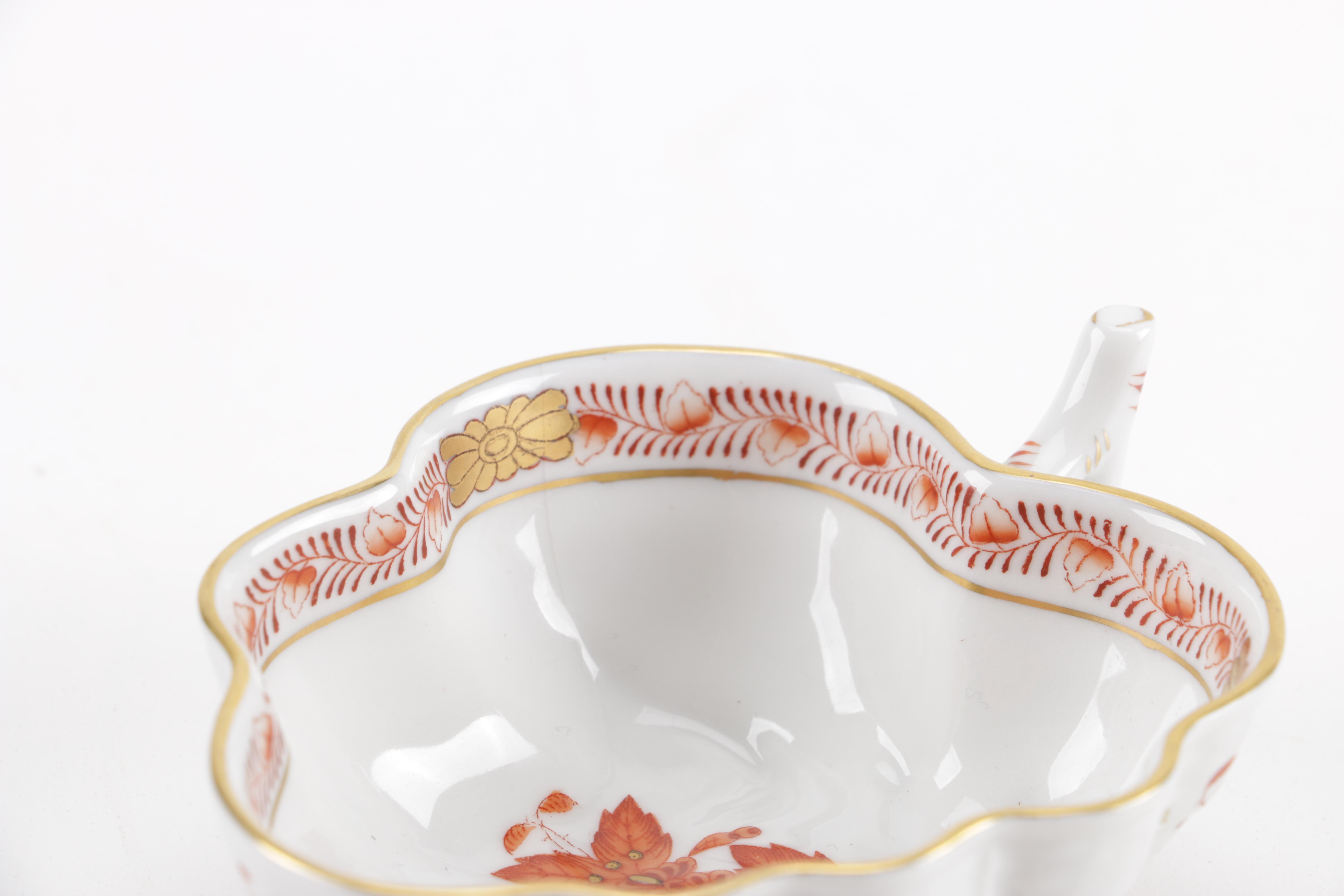 Herend Hand-Painted Rust "Chinese Bouquet" Porcelain Dish