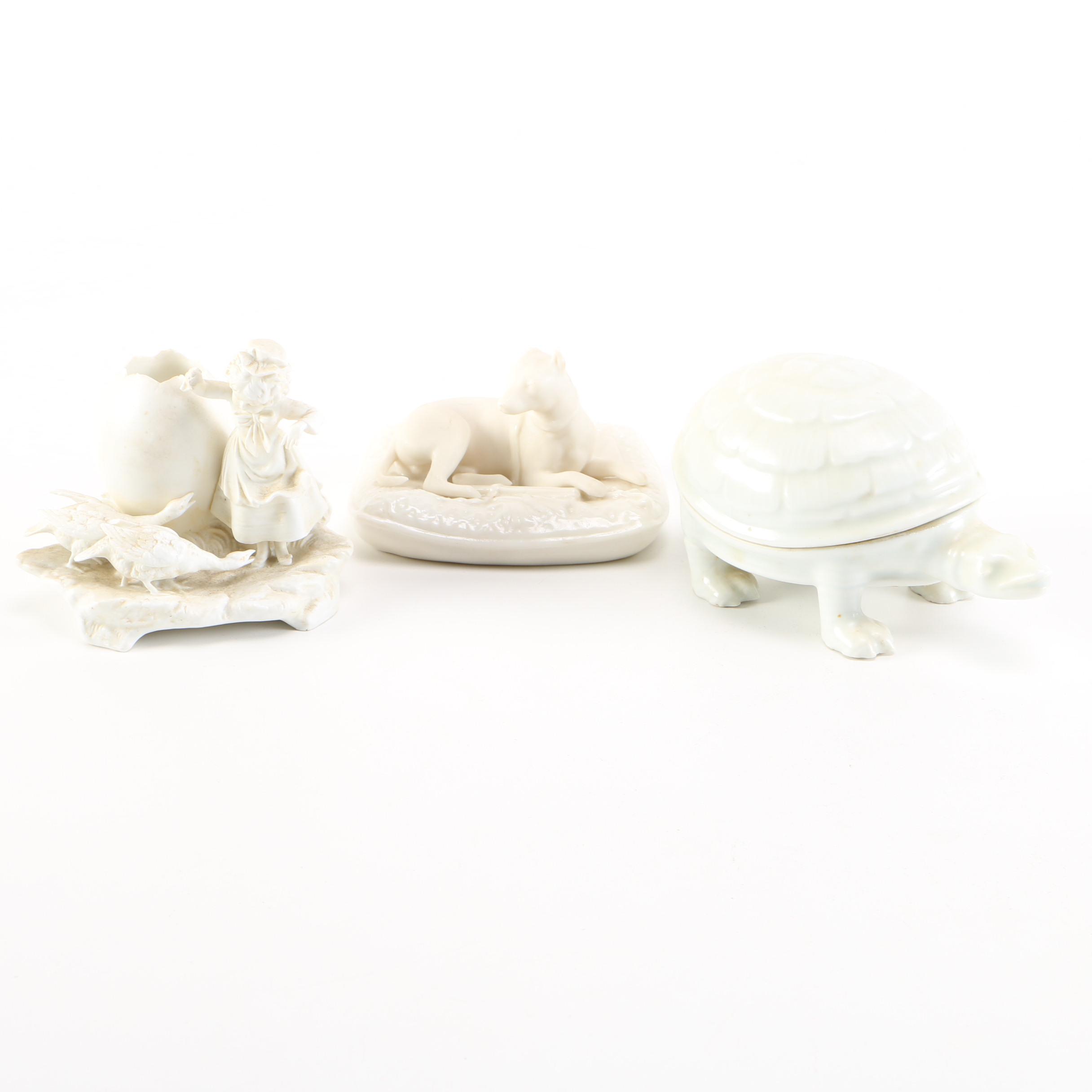 White Porcelain Figurines of Animals