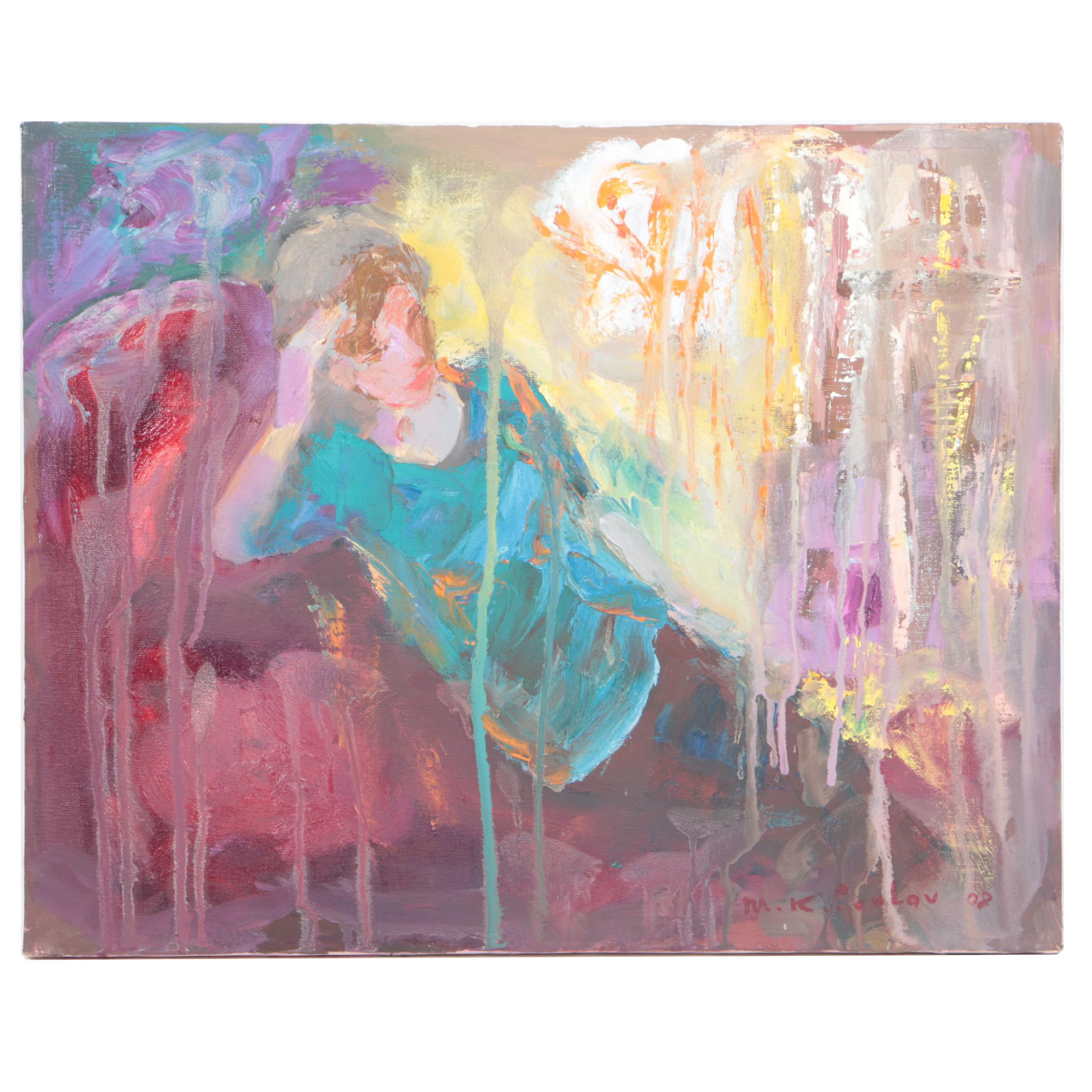 2008 Murat Kaboulov Oil Painting on Canvas of a Reclining Woman