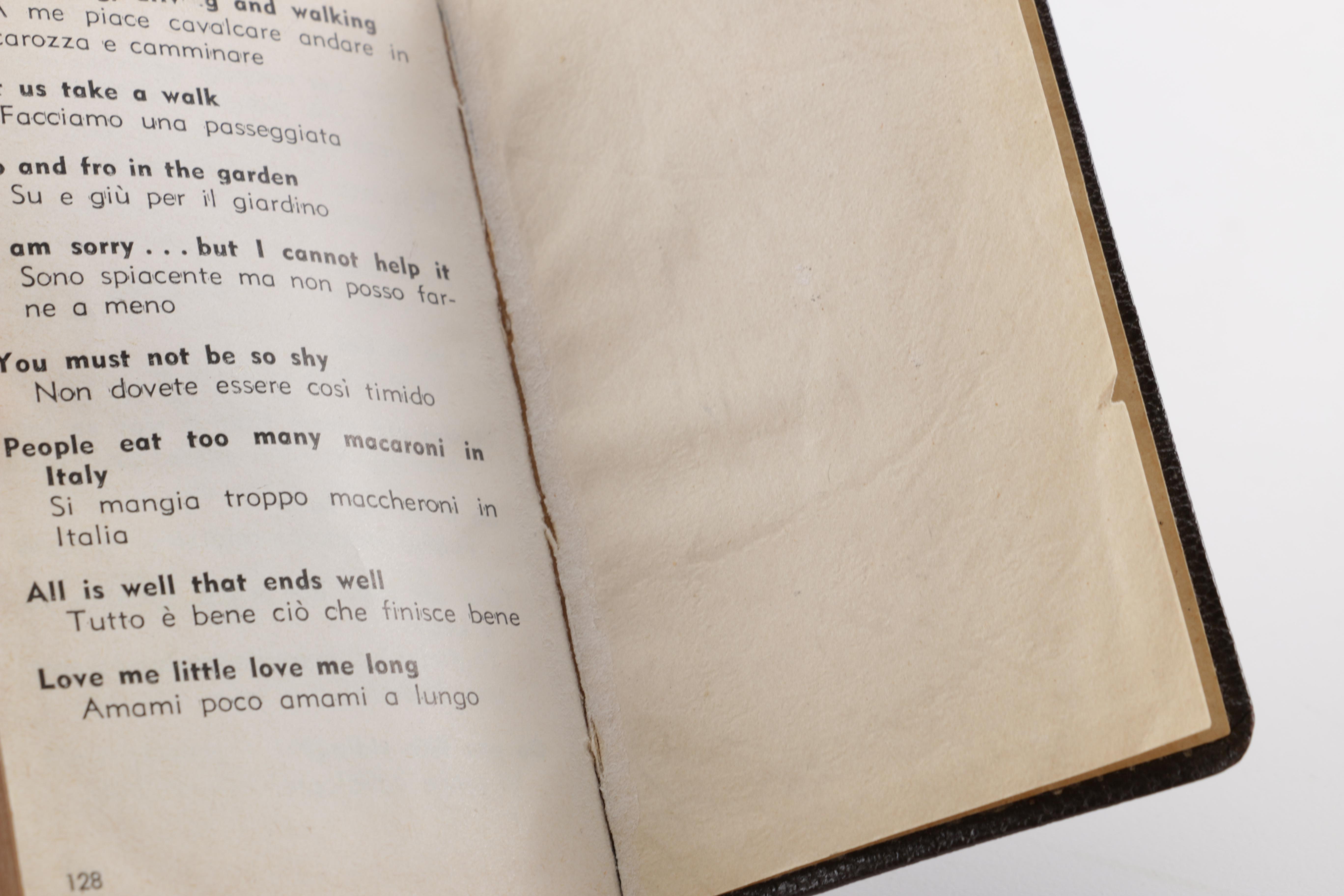 Vintage "Just a Bit of Italian" Phrase Book by G. Robotti