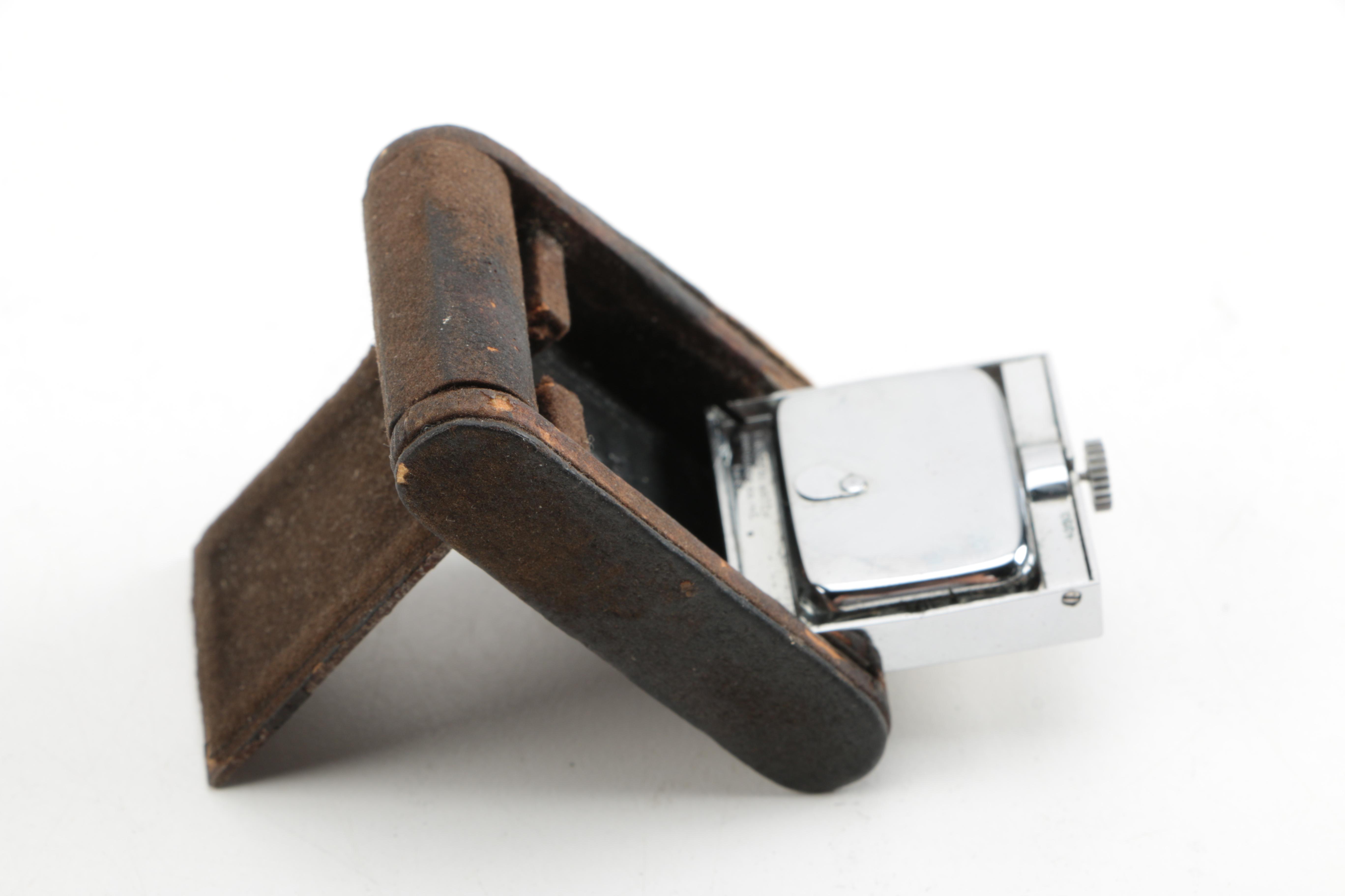 Vintage Cartier Leather-Bound Folding Desk Clock