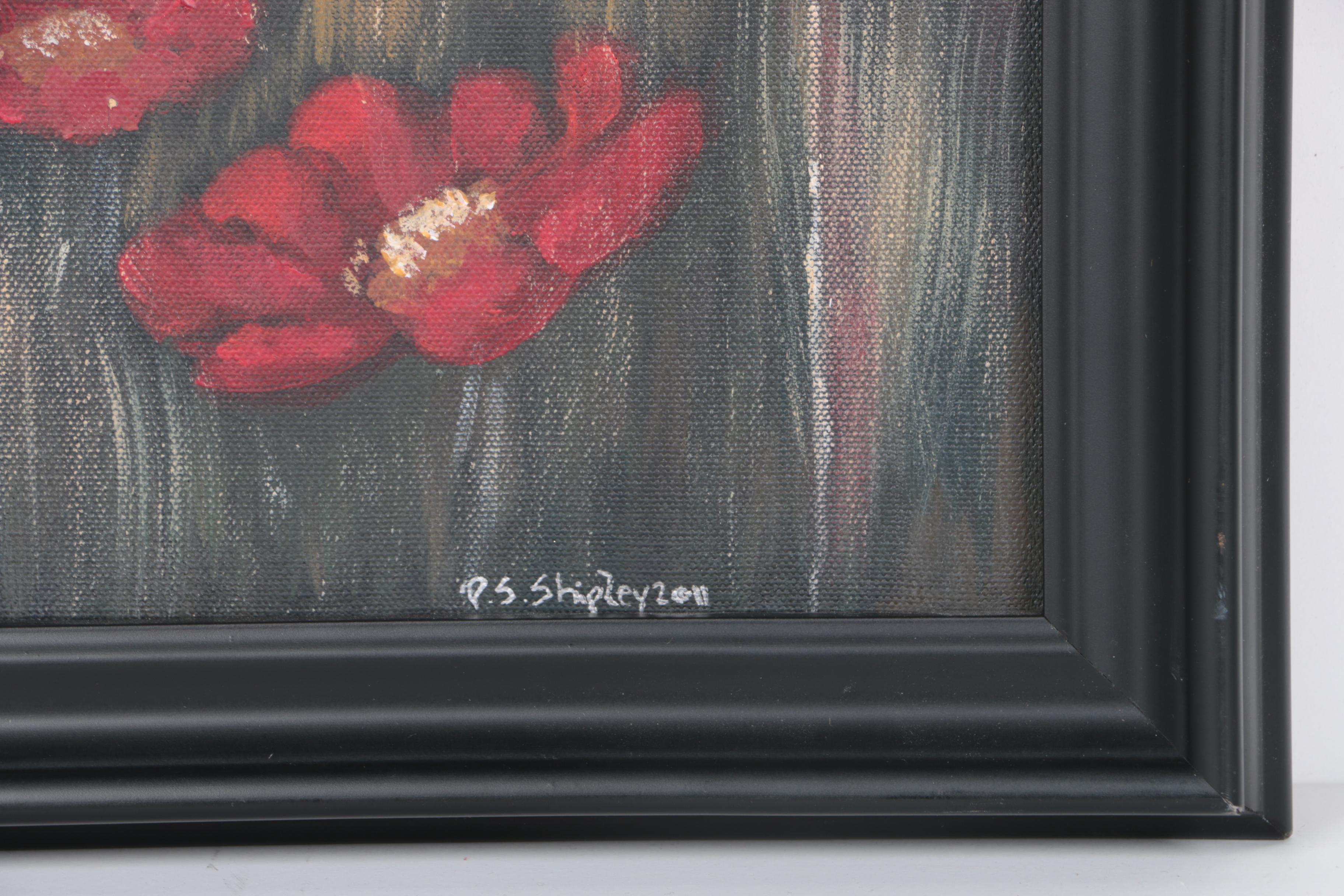 2011 Susan Shipley Oil Painting on Canvas "Poppies and Daises"