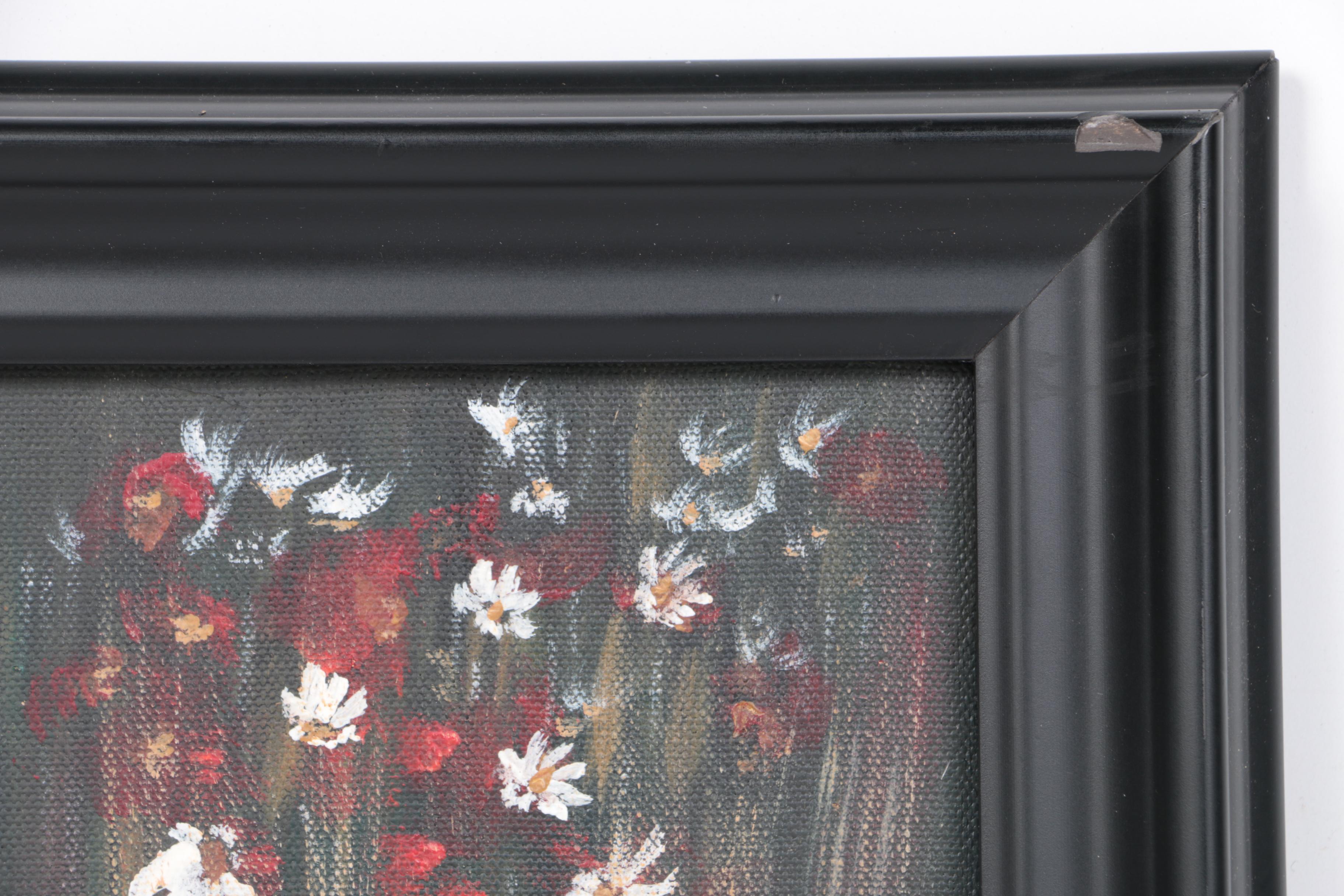 2011 Susan Shipley Oil Painting on Canvas "Poppies and Daises"