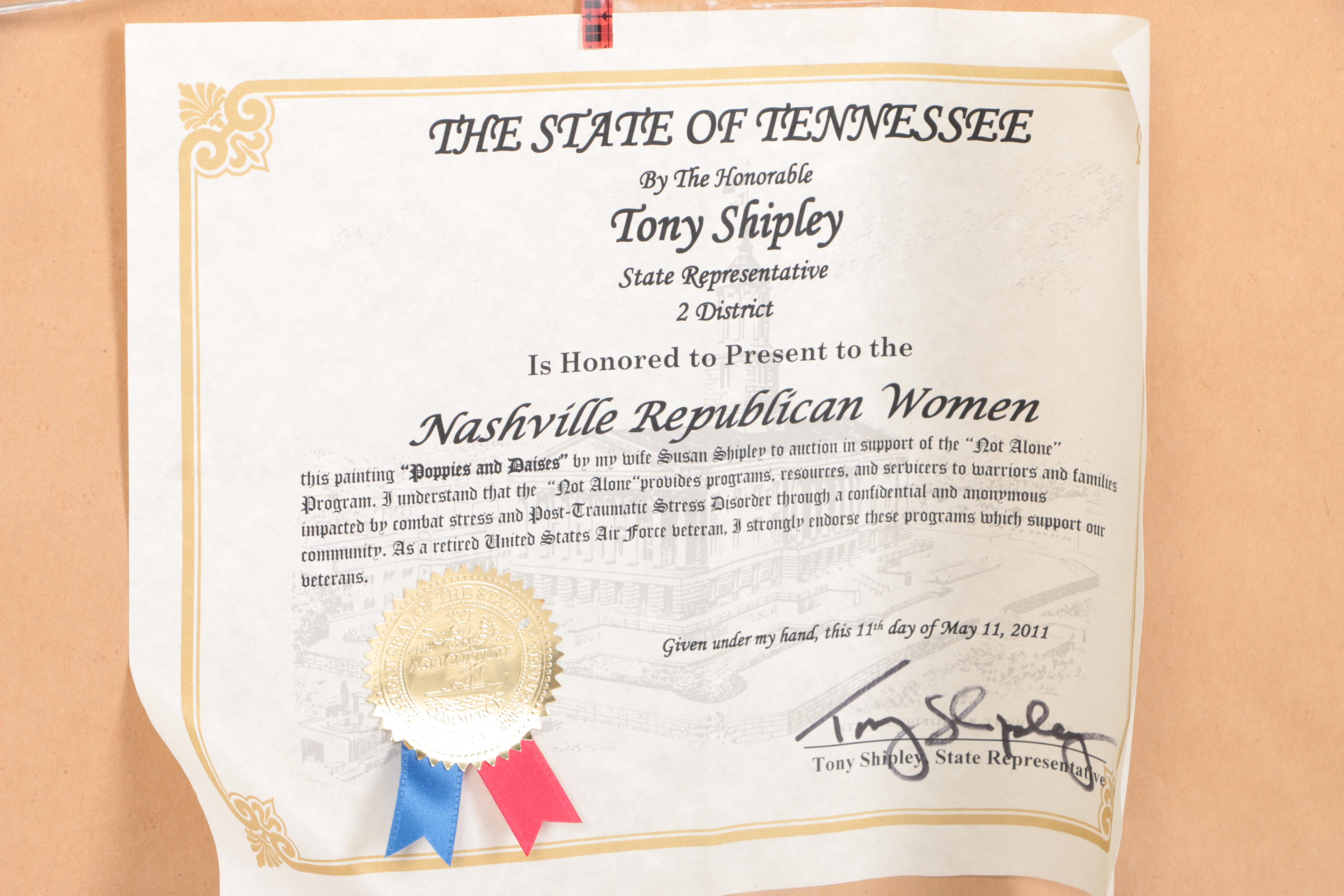 2011 Susan Shipley Oil Painting on Canvas "Poppies and Daises"