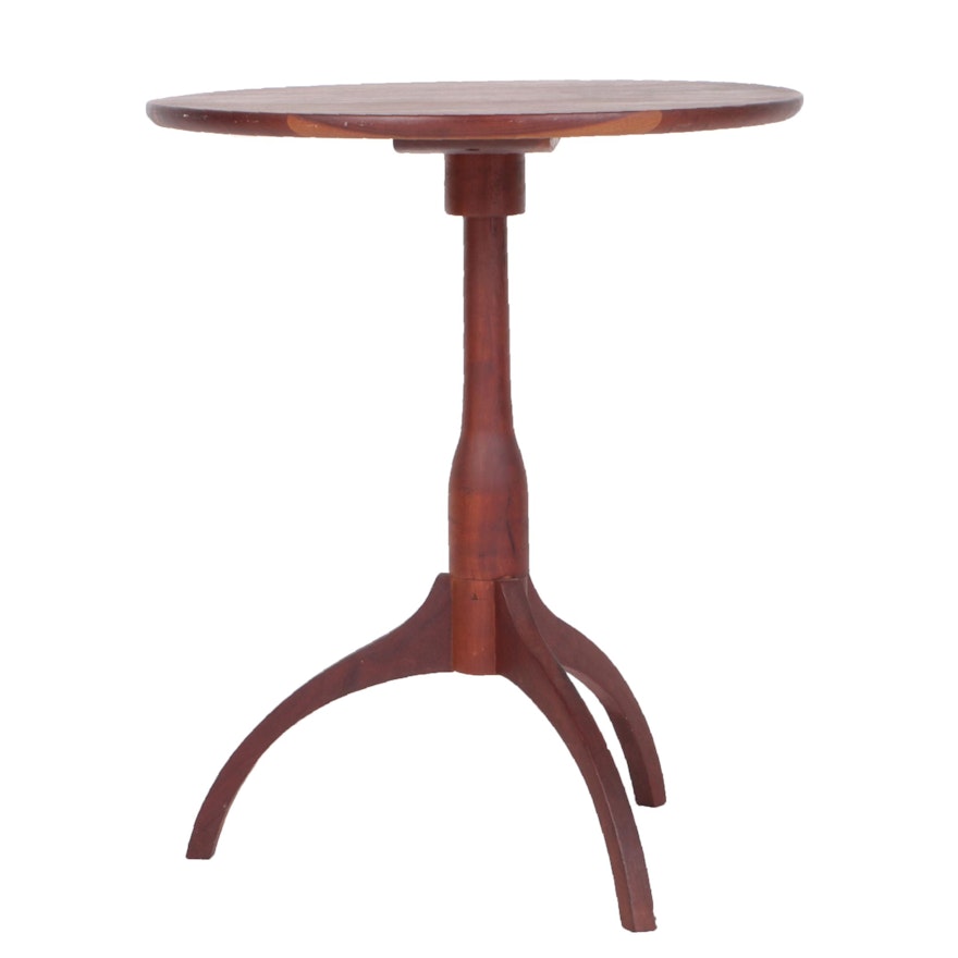 Cherry Finished Pedestal Accent Table