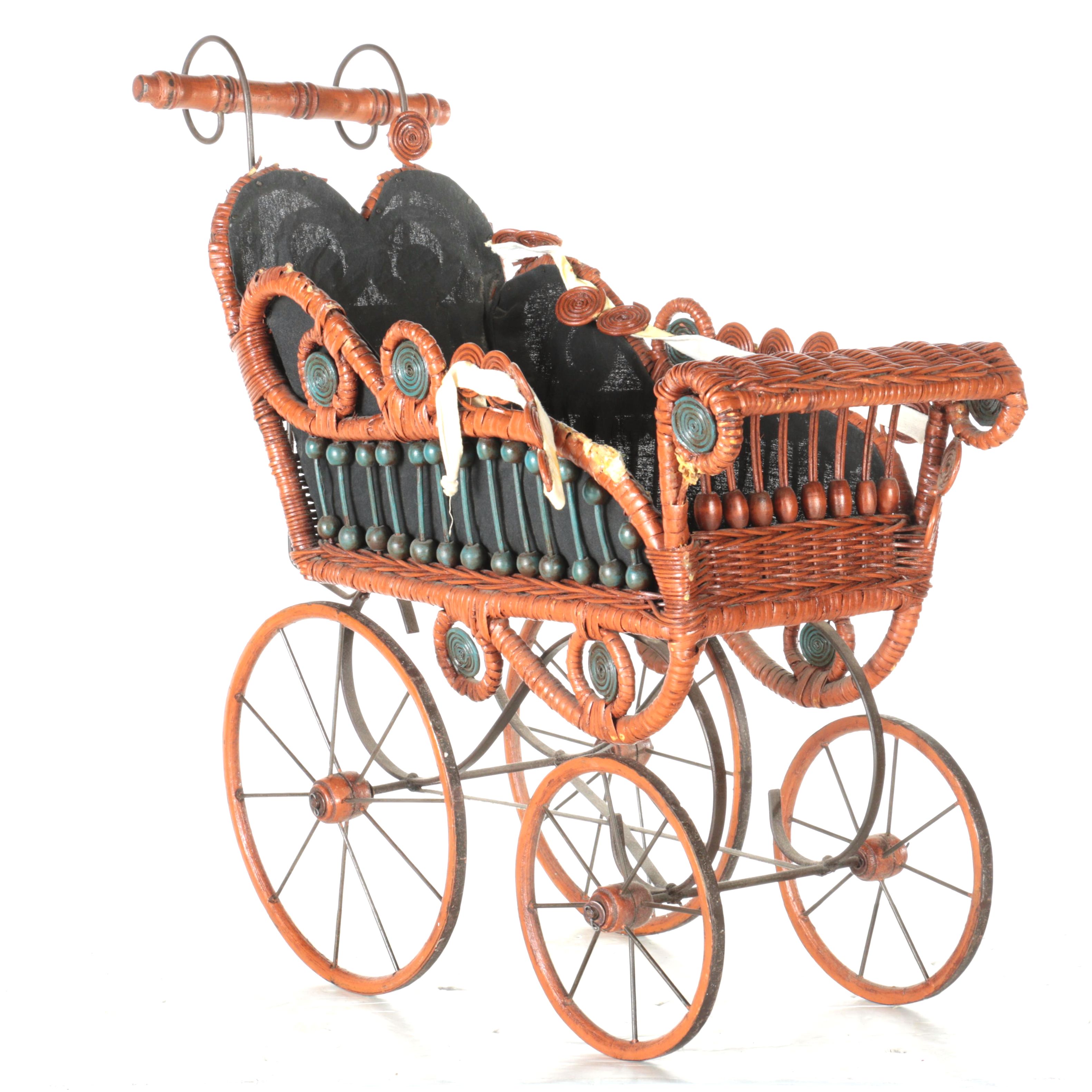 Wicker Baby Carriage