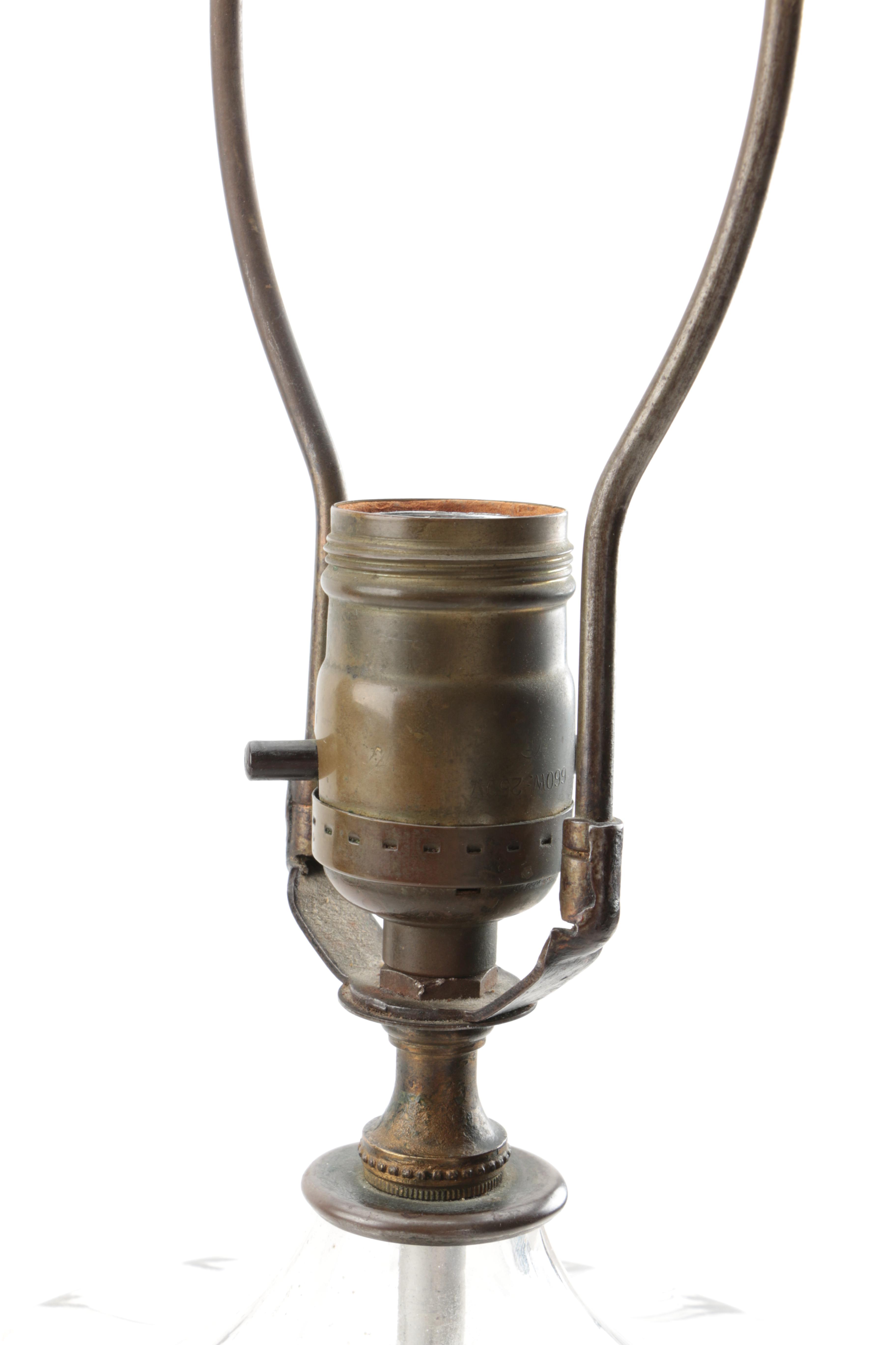 Ceramic Hand-Painted Ceramic and Marble Table Lamp