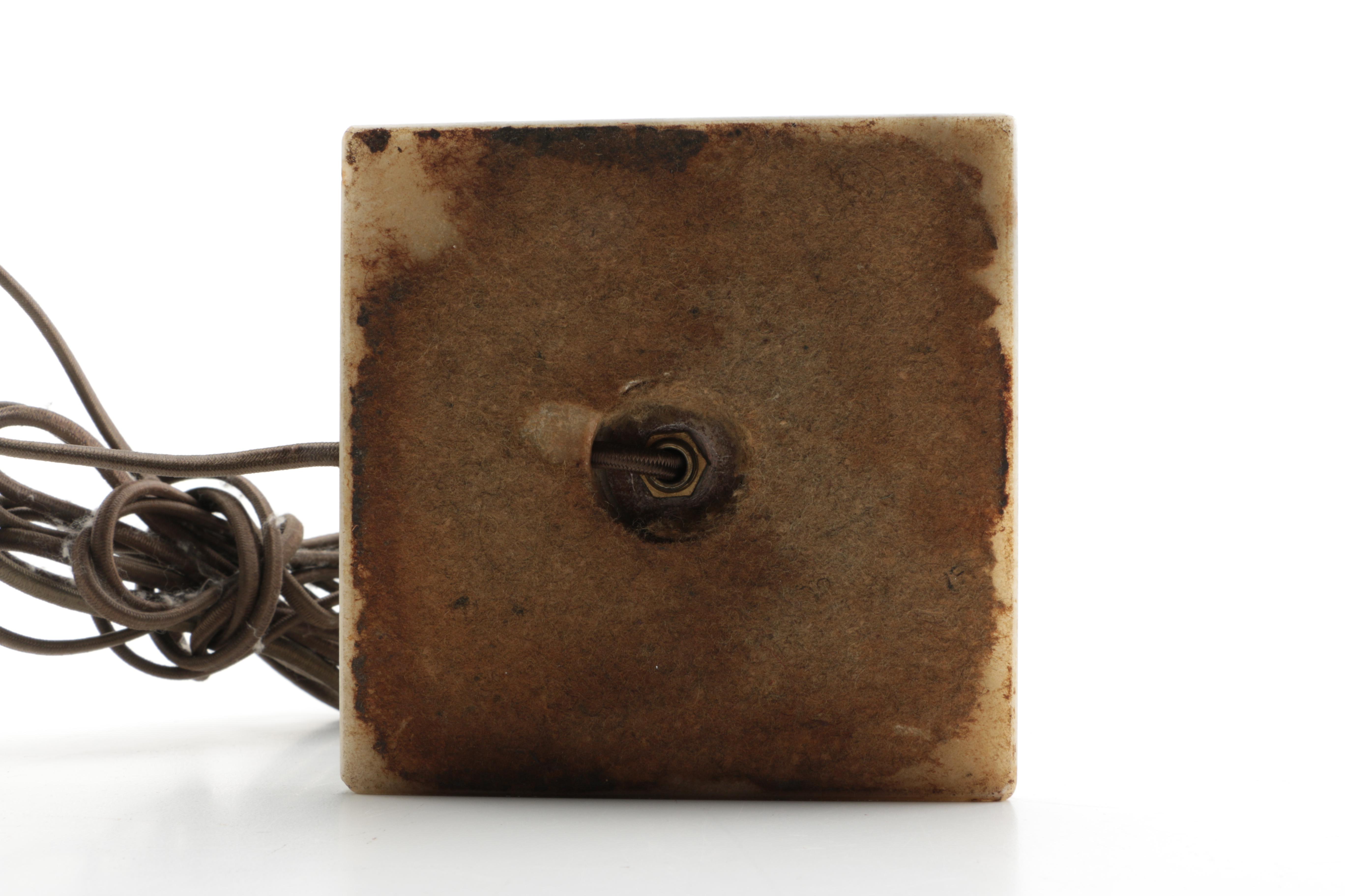 Ceramic Hand-Painted Ceramic and Marble Table Lamp