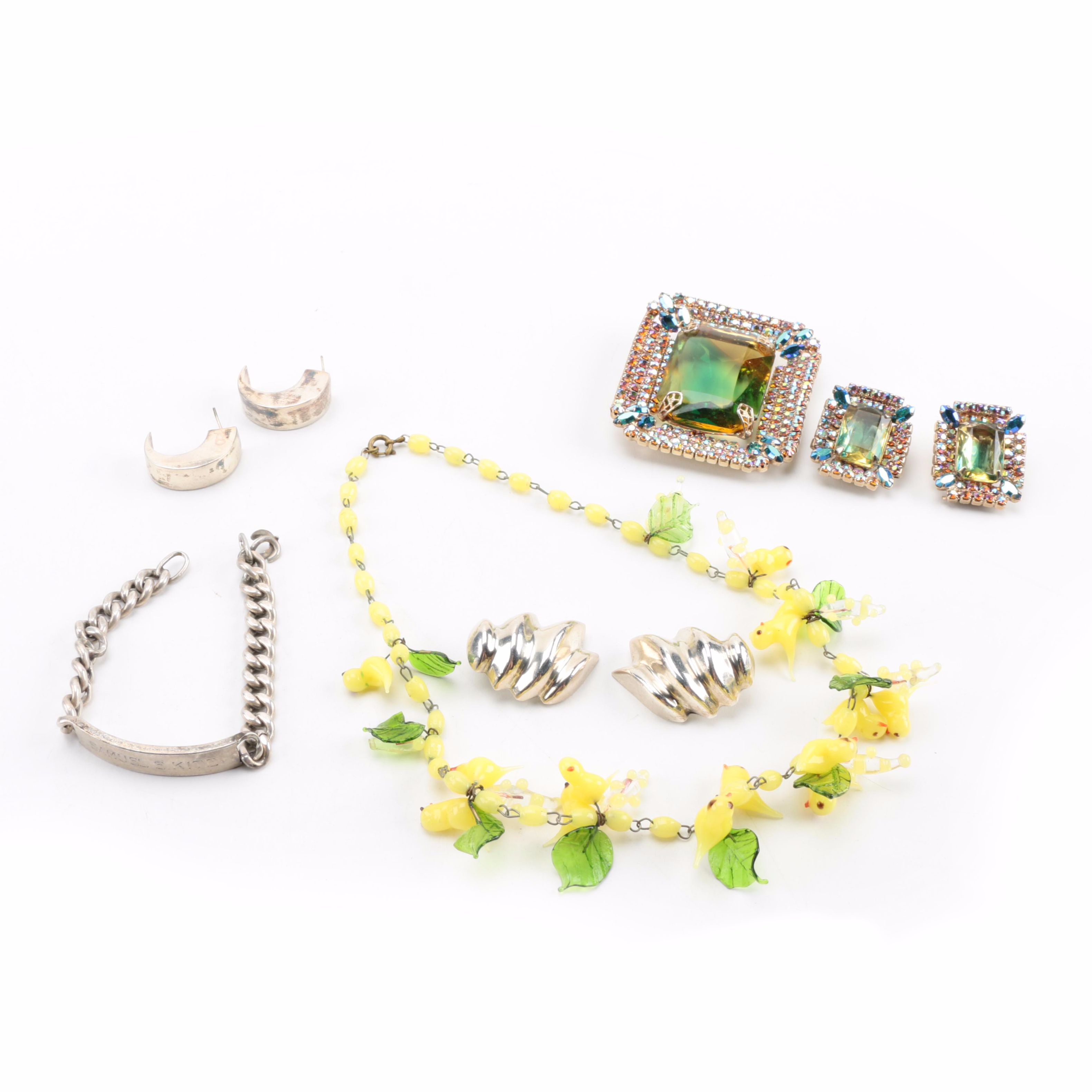 Vintage Jewelry Including Sterling Silver Earrings