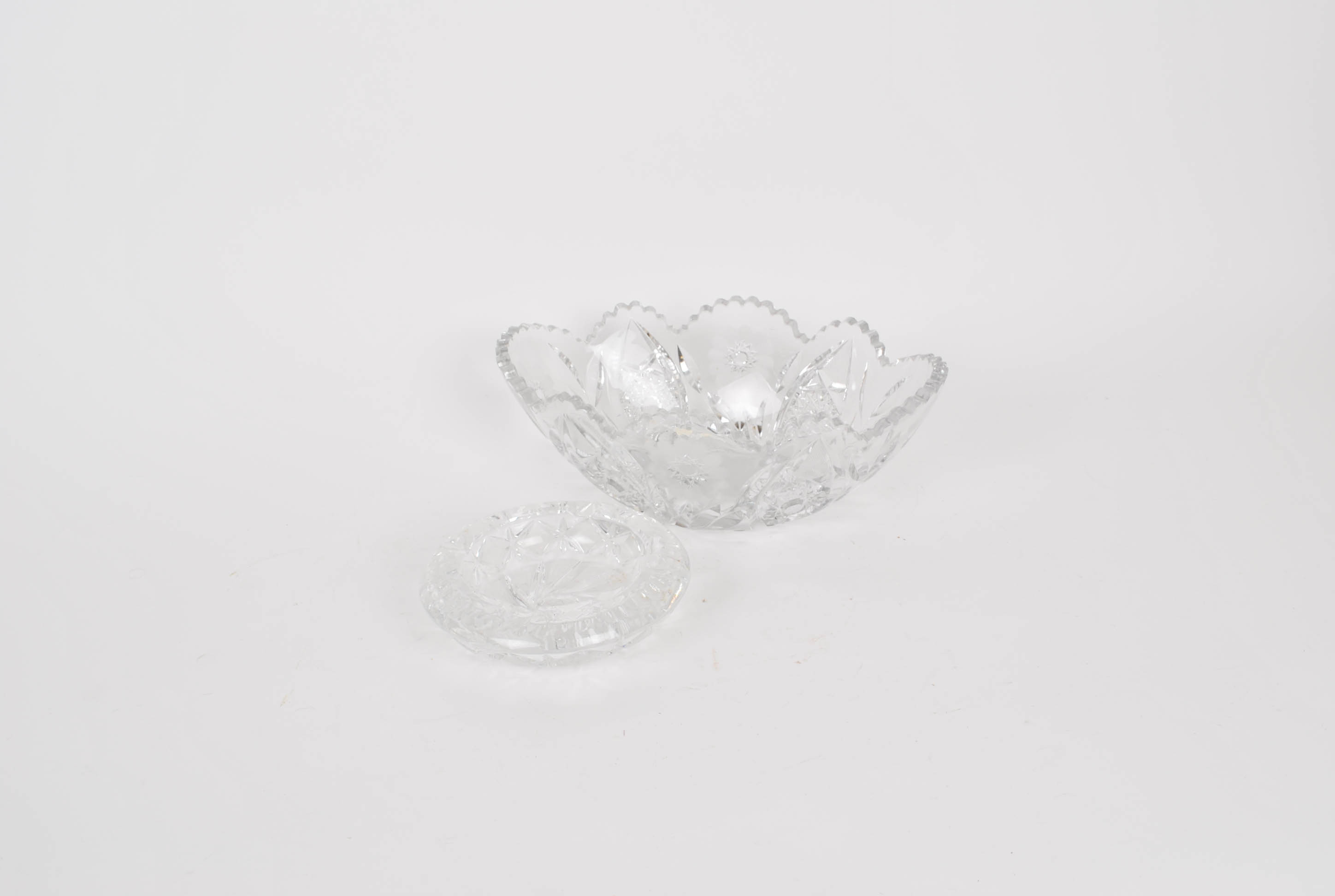 Pair of Heavy Cut Crystal Bowls
