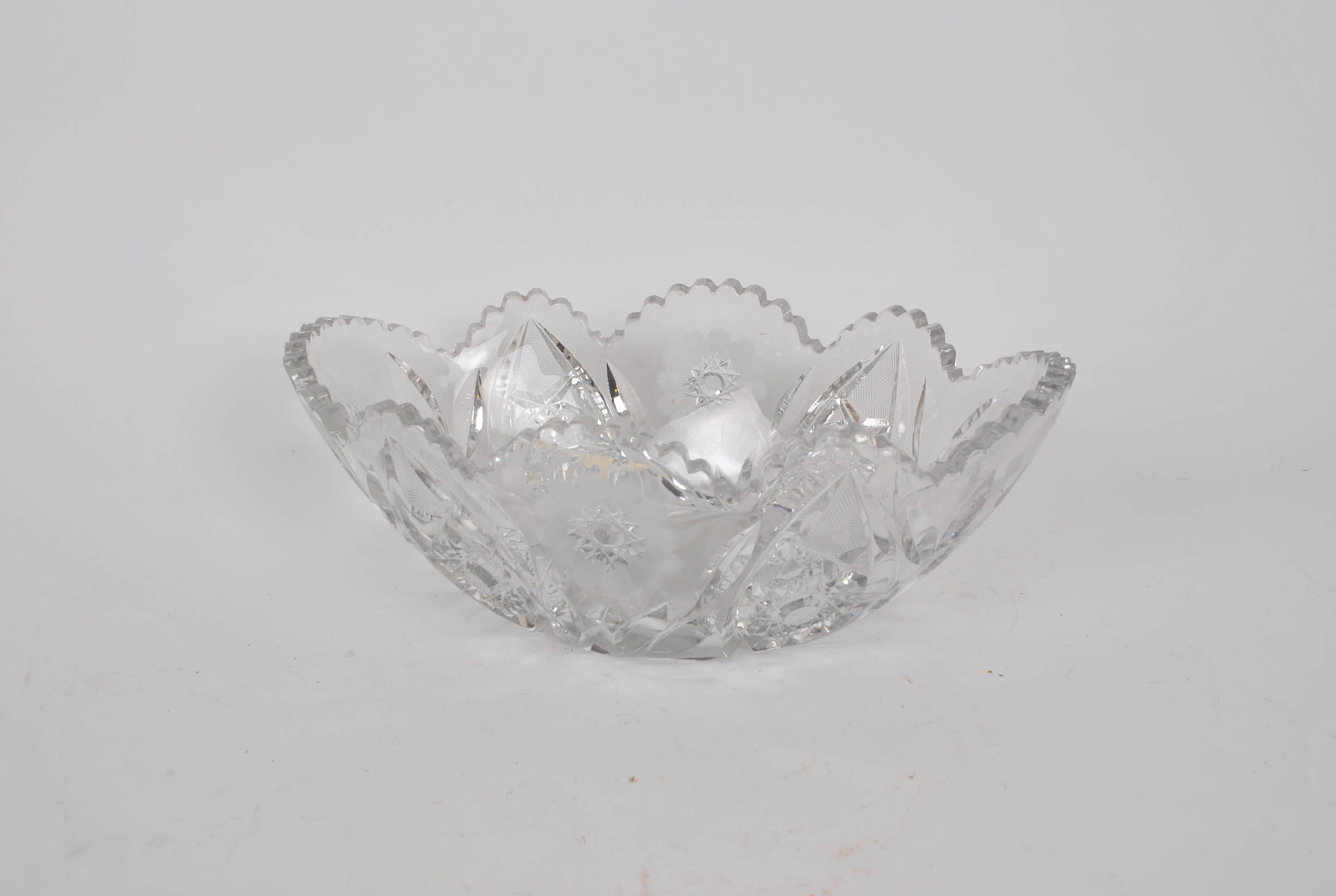 Pair of Heavy Cut Crystal Bowls
