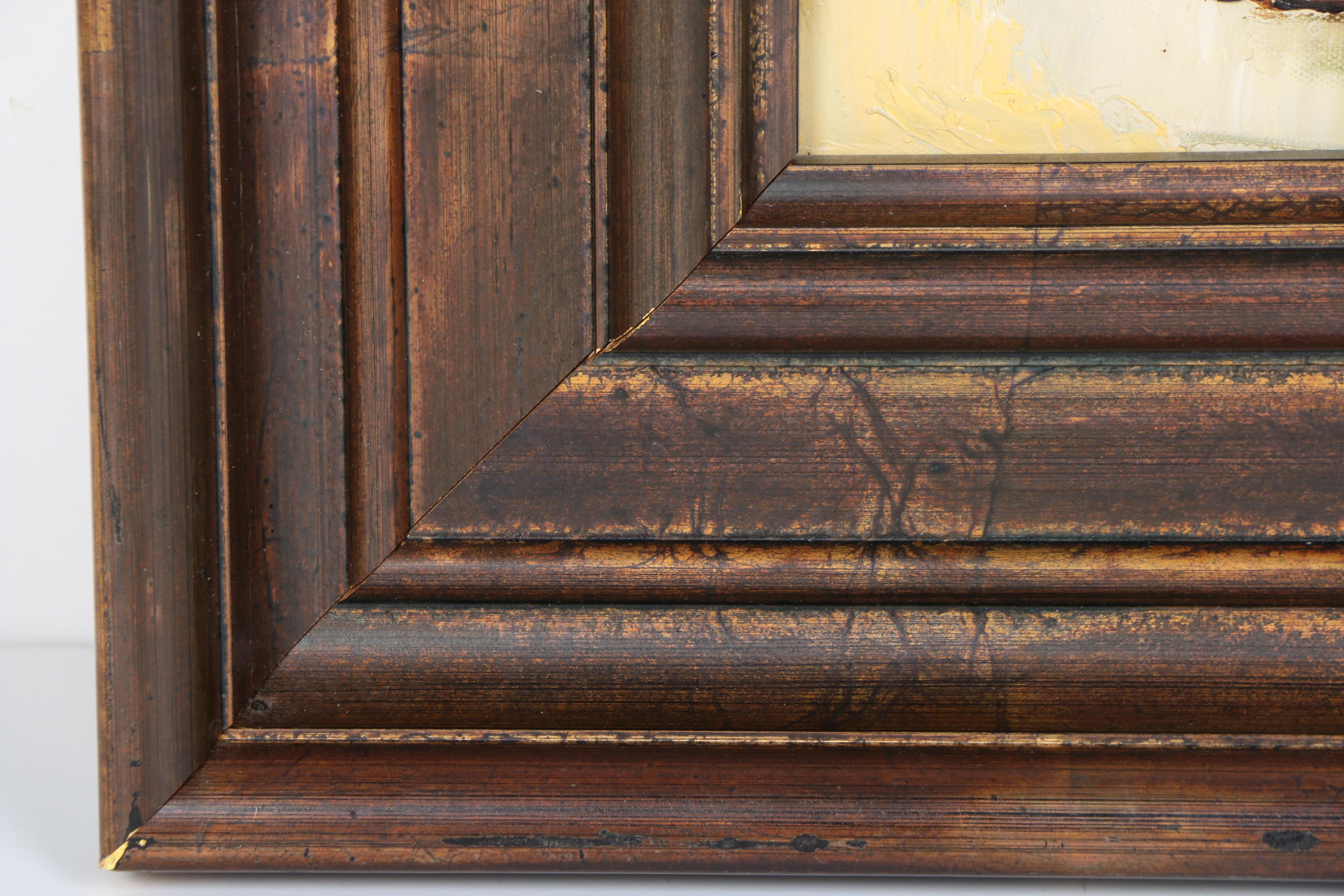 Oil Still Life on Canvas "Eggplants Together"