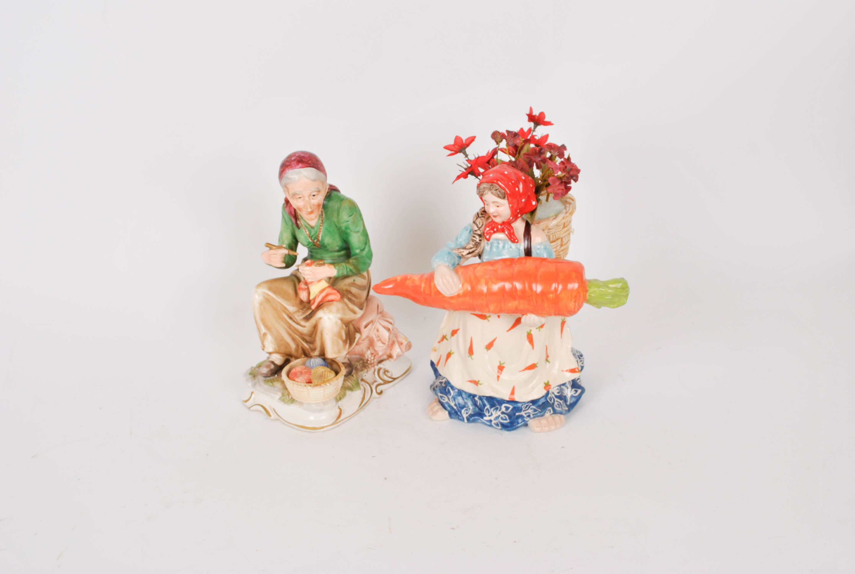 Pair of Vintage Blue Sky and United China Figurines