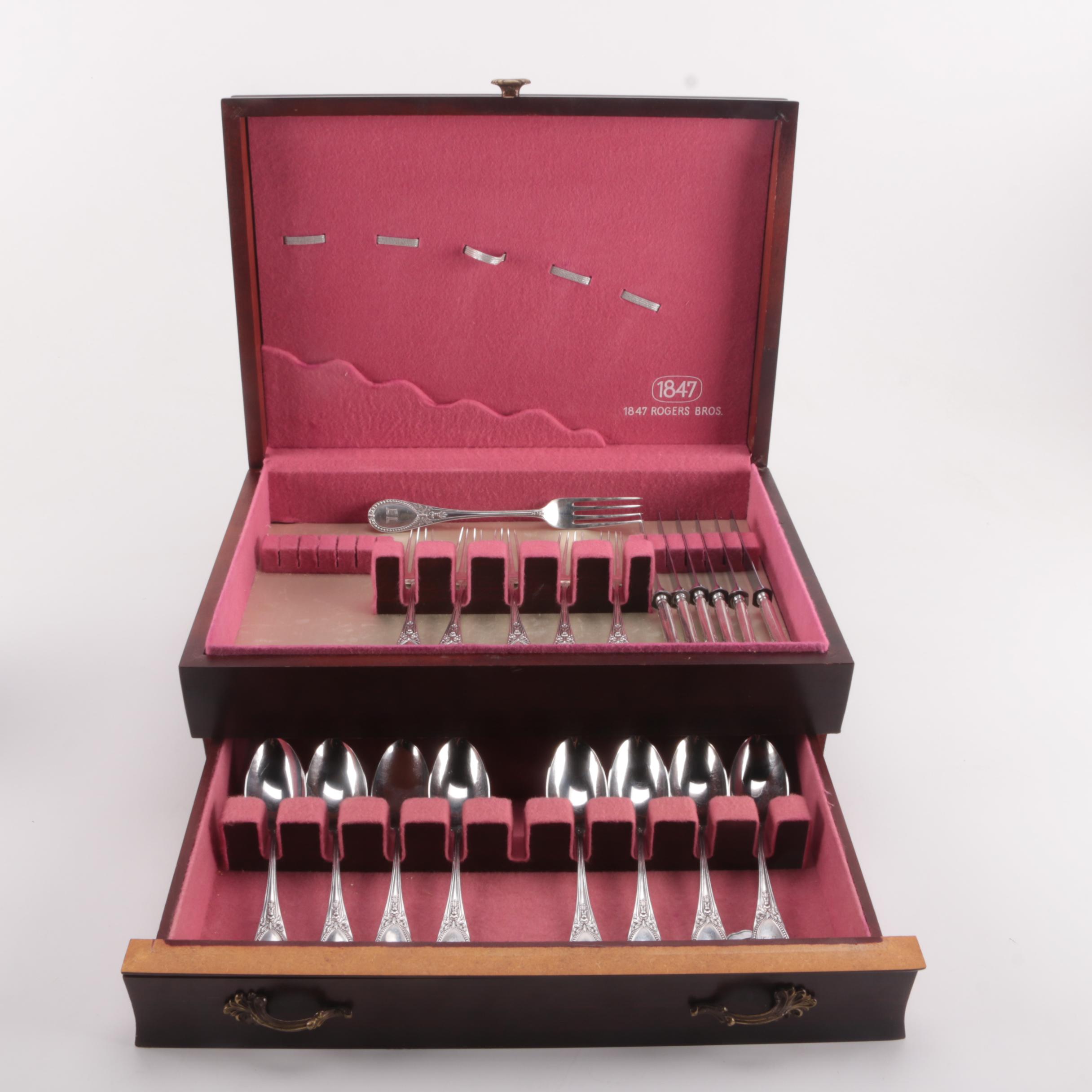 German 800 Silver Flatware Set Marked for Retailer H. Meyen & Co