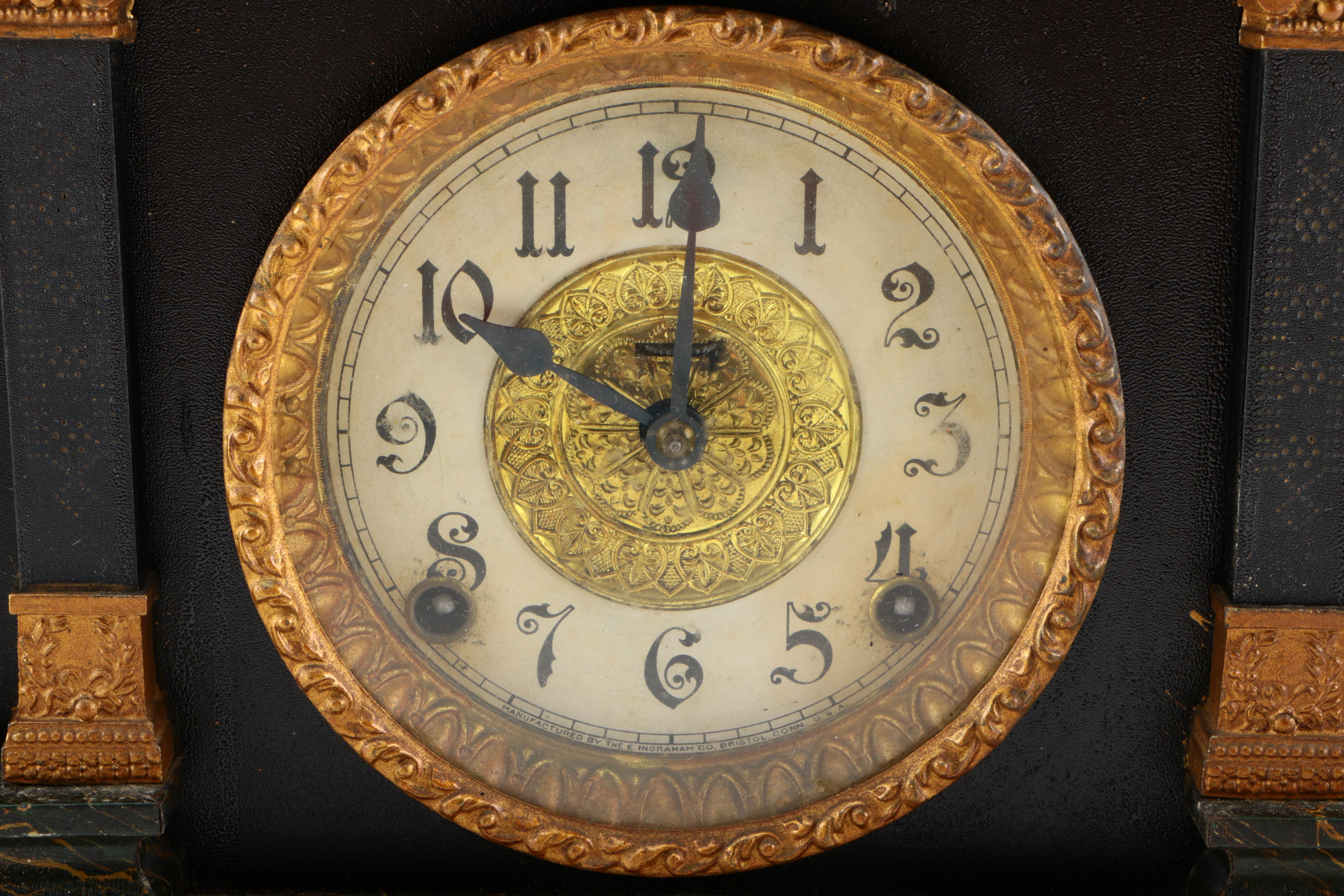 Antique Chiming Mantel Clock by E. Ingraham Co.