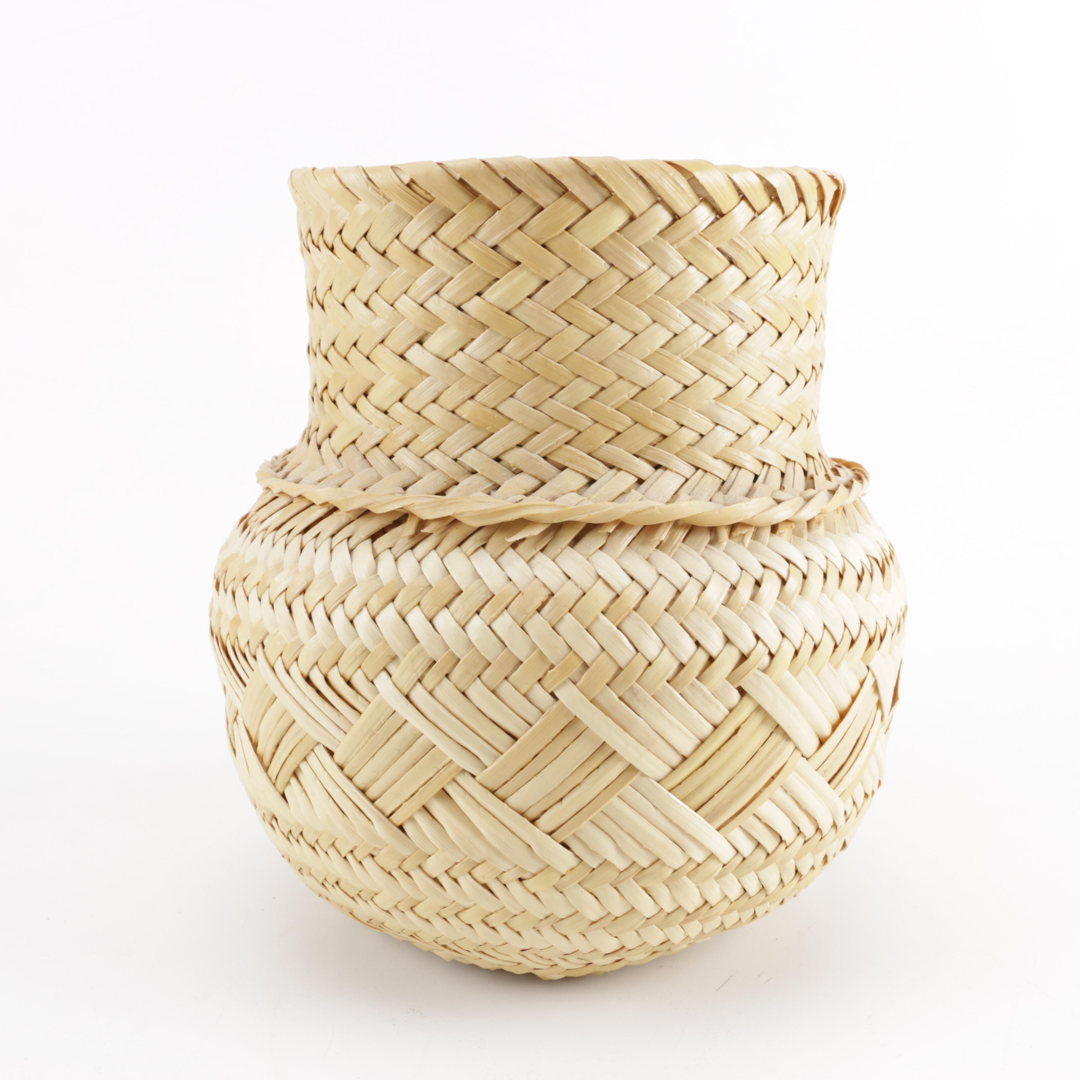 Handwoven Straw Basket